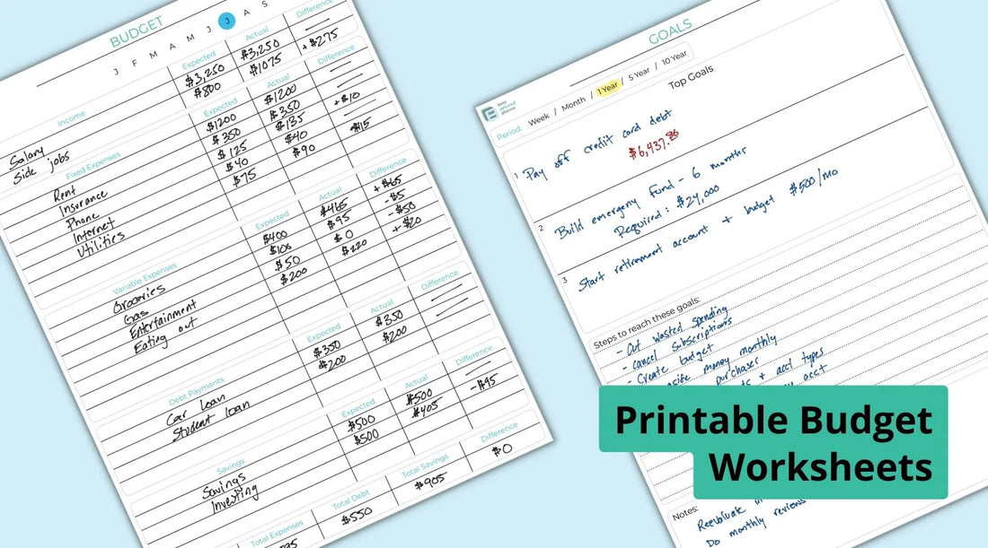 printable budget worksheets