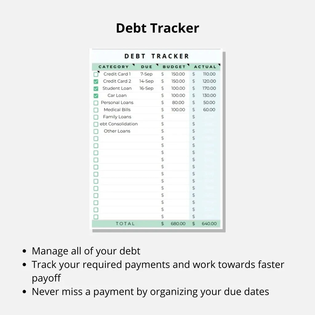 Google Sheets debt tracker