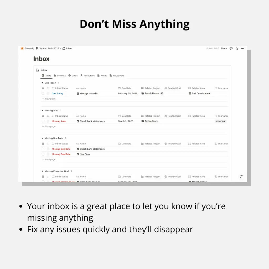 notion inbox for task manager