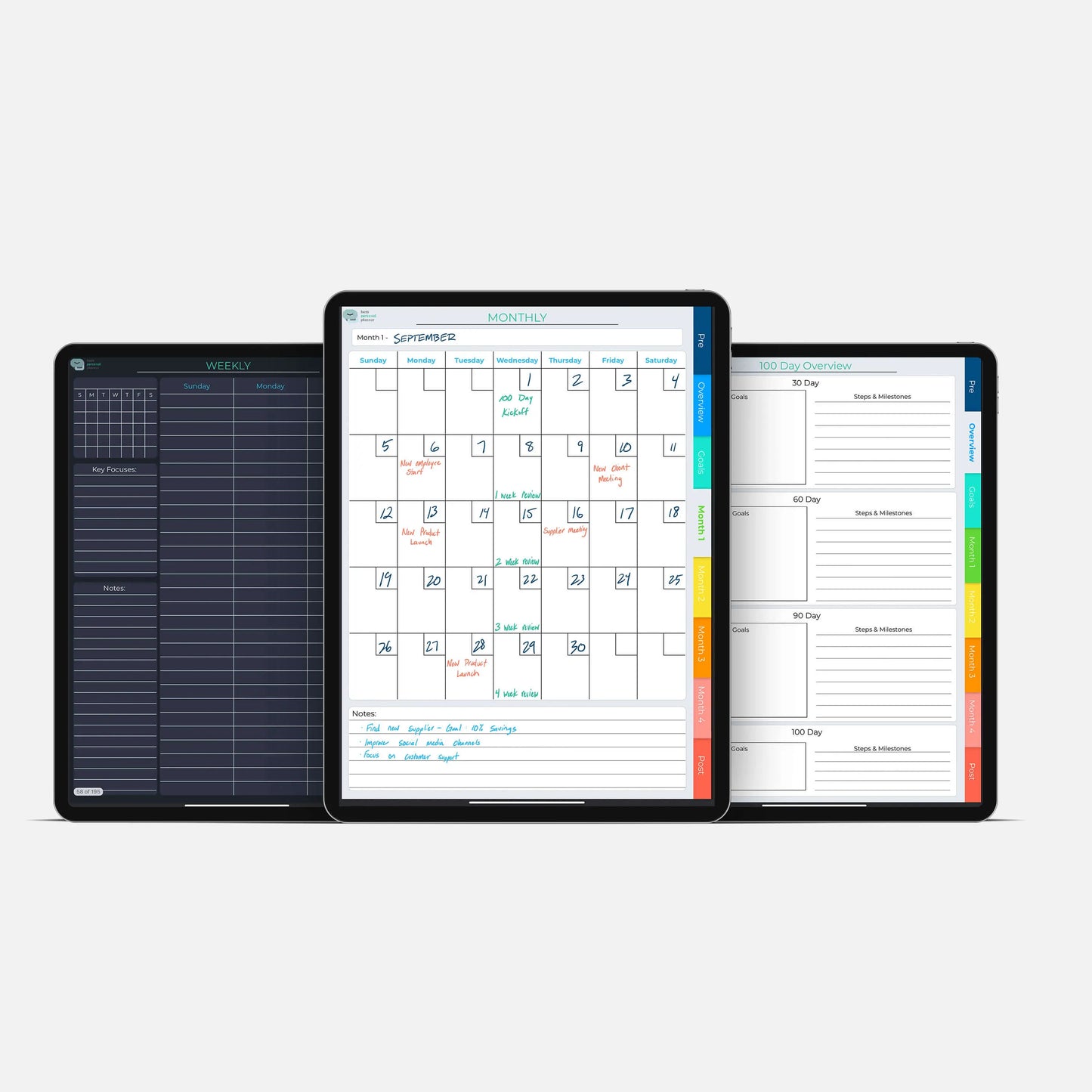 digital planner weekly and monthly calendar