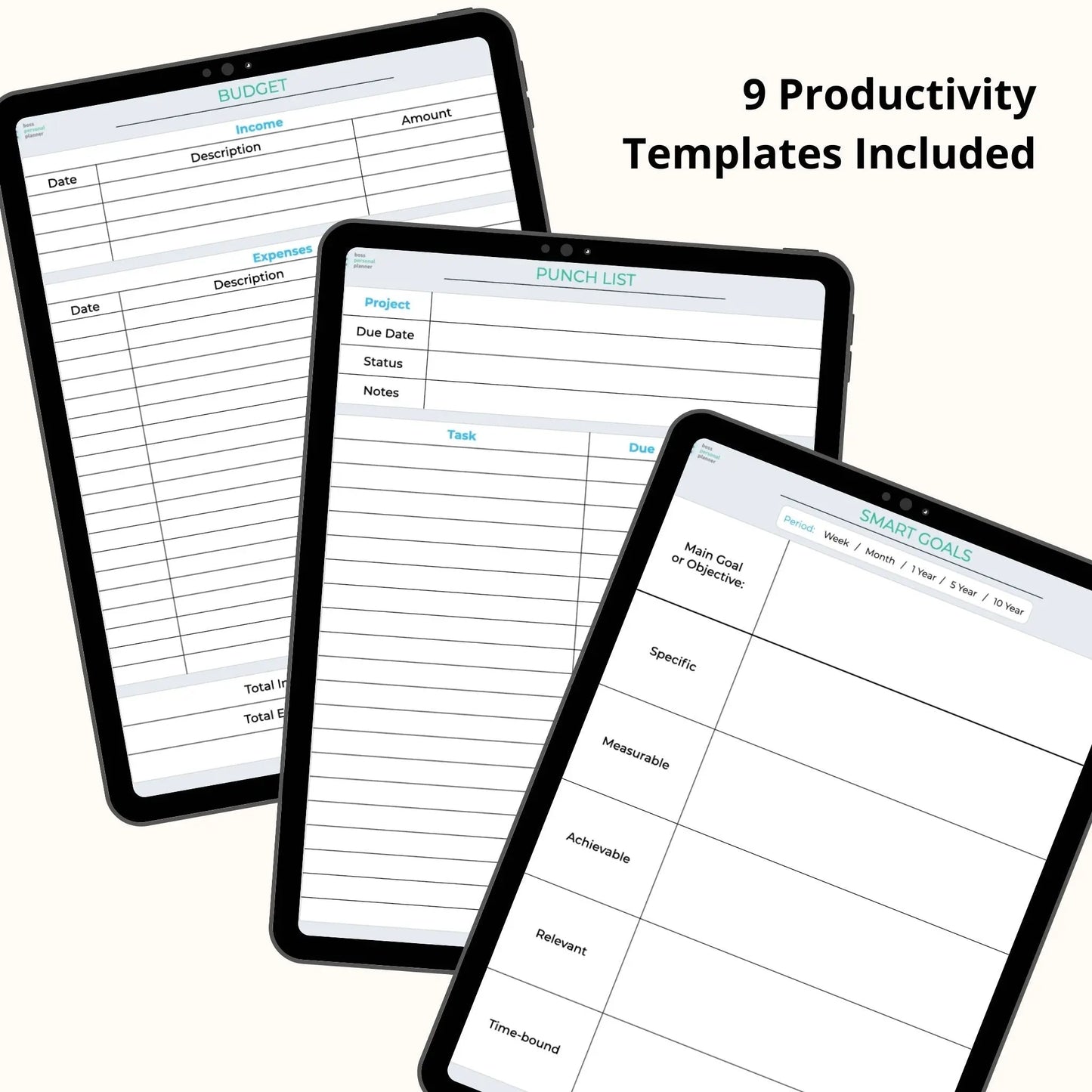free productivity planner templates