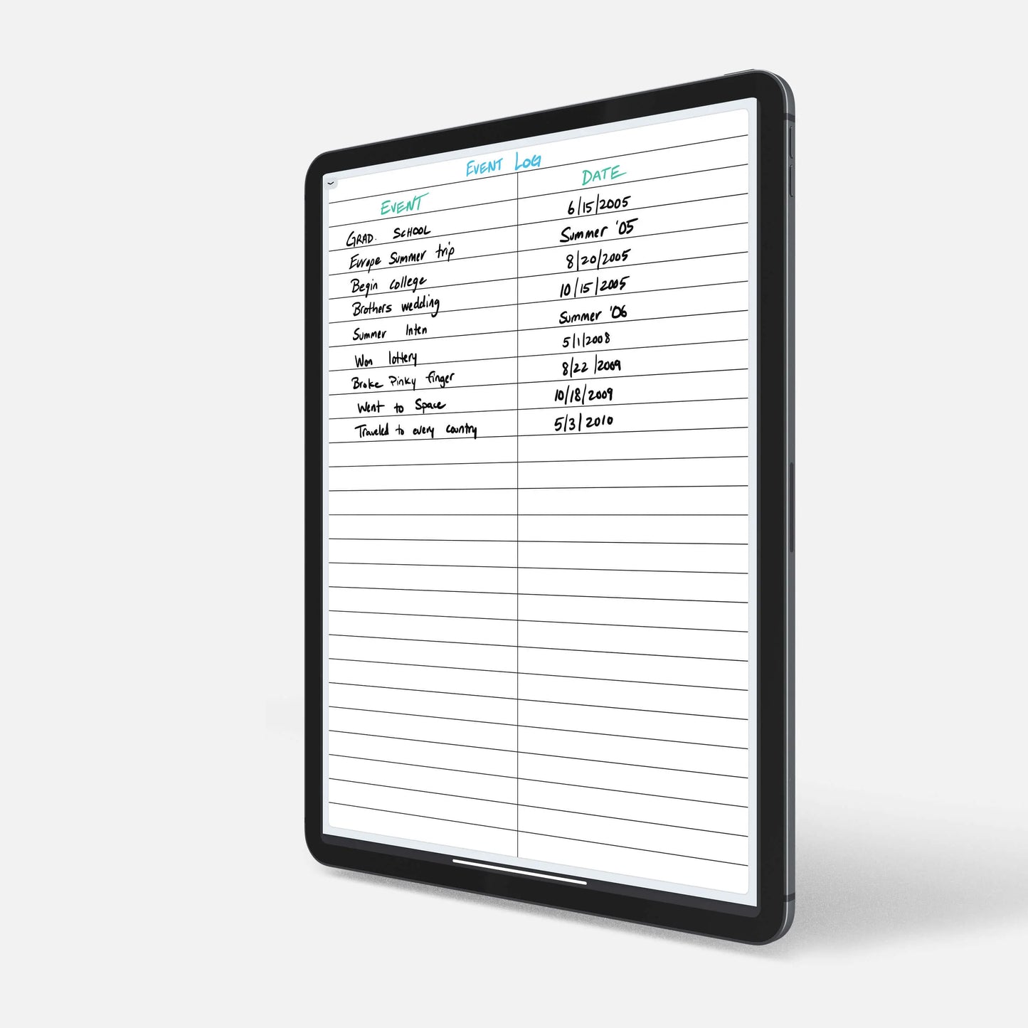 digital bujo 2 column page template