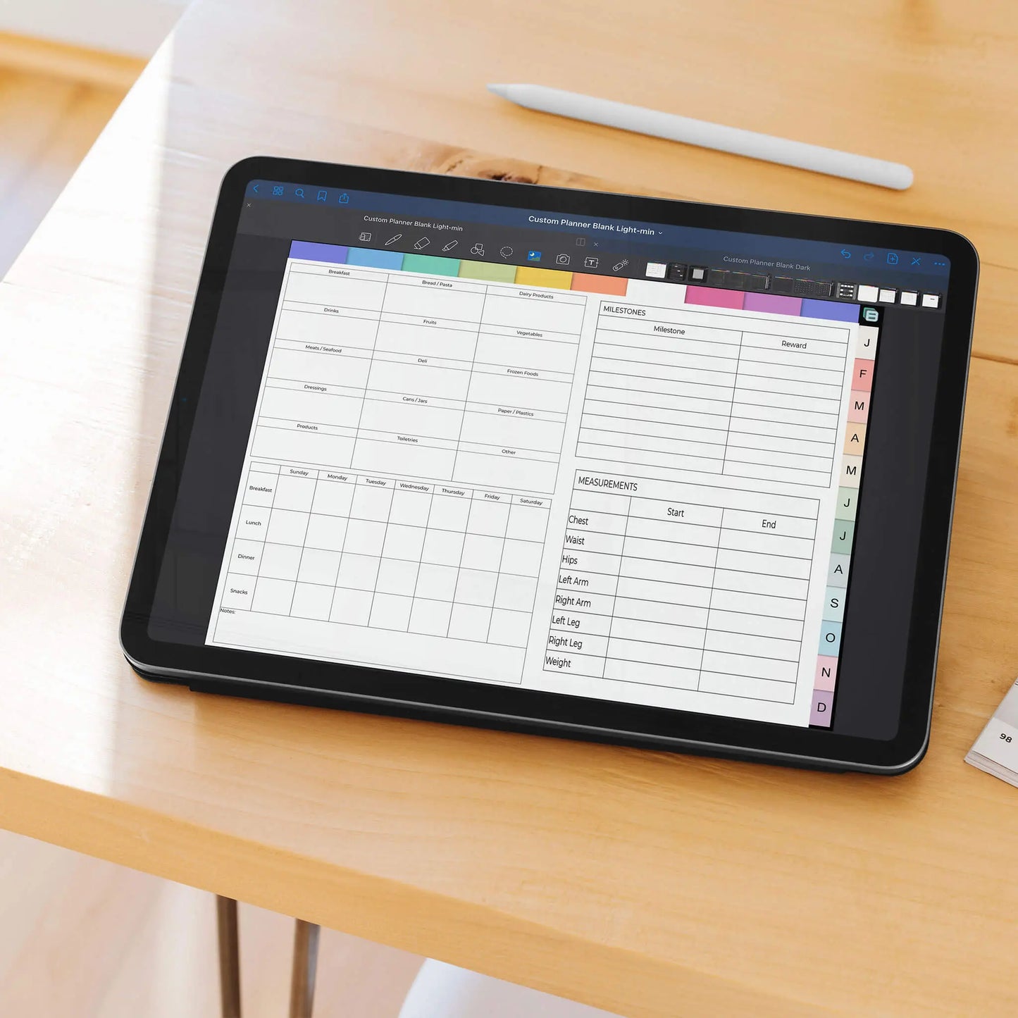 digital customer planner fitness inserts
