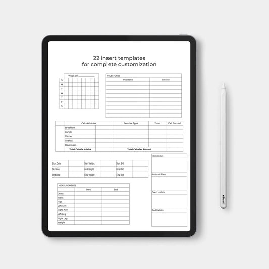 digital customer planner fitness inserts