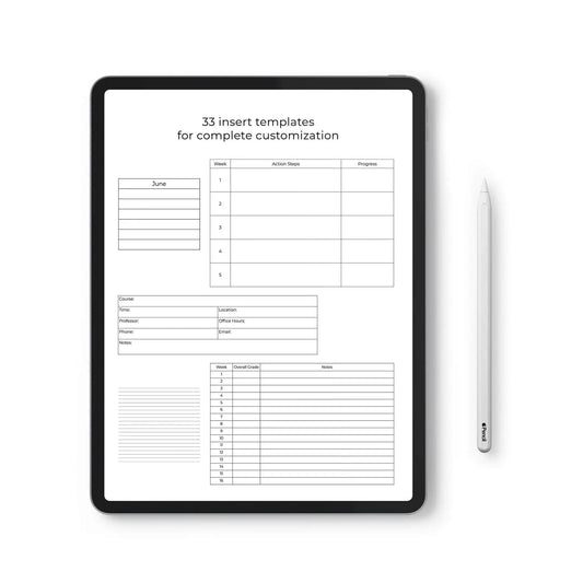 custom planner student inserts