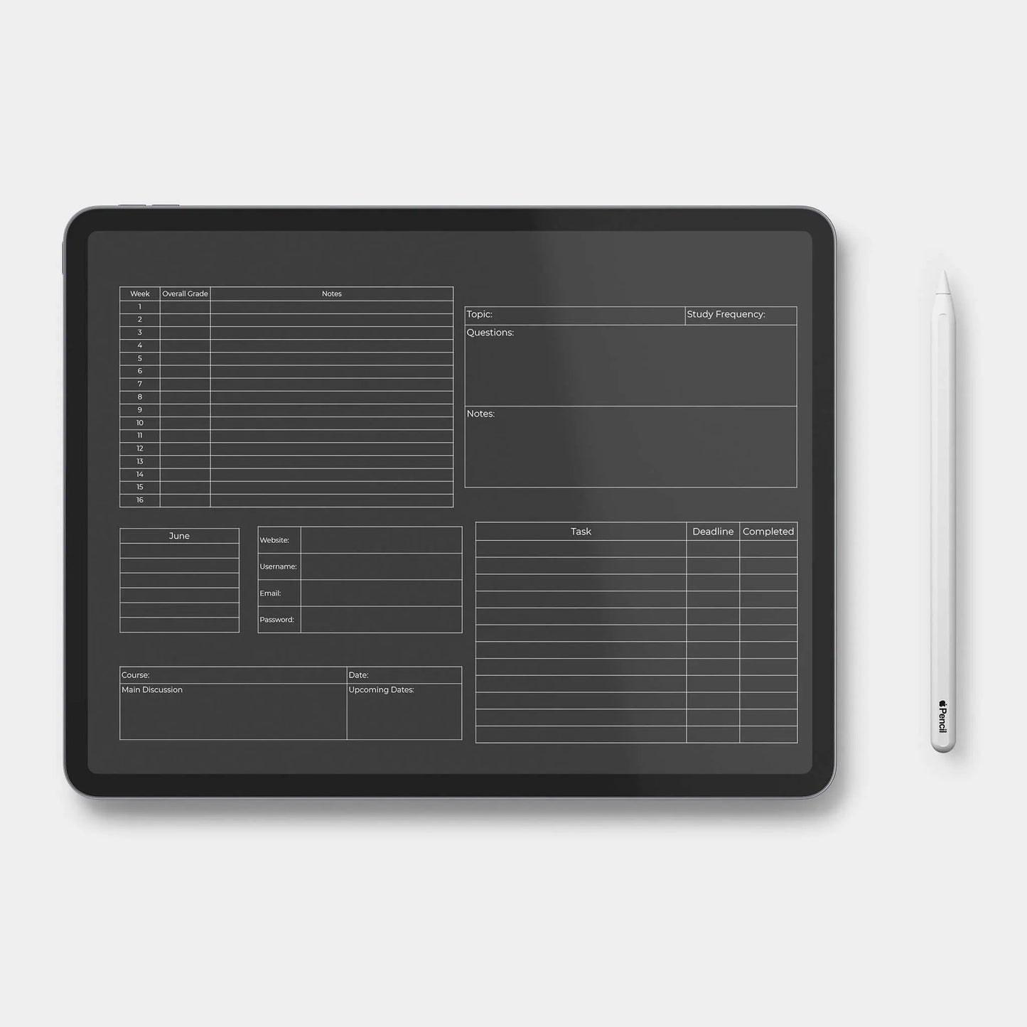 custom planner student inserts
