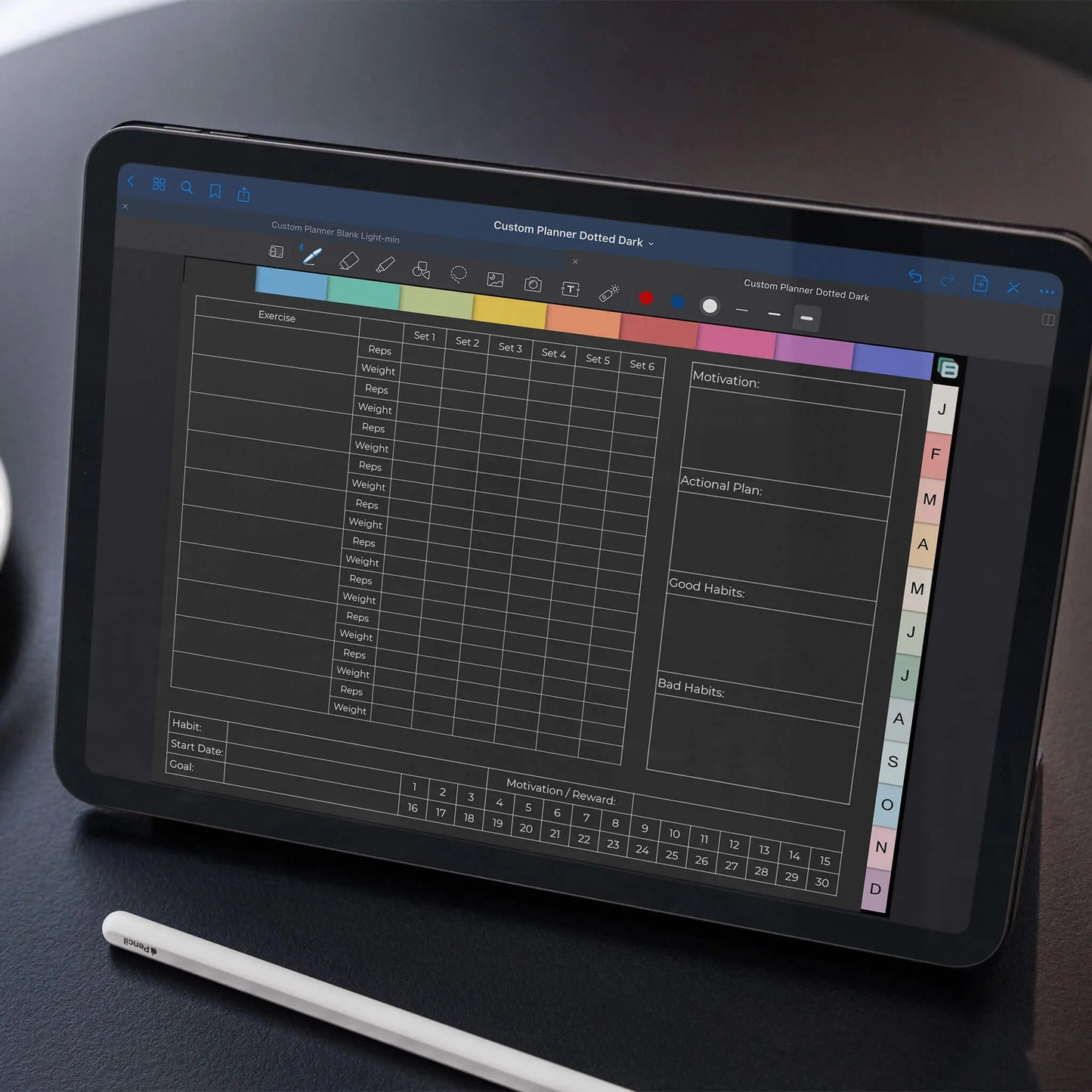 digital customer planner fitness inserts