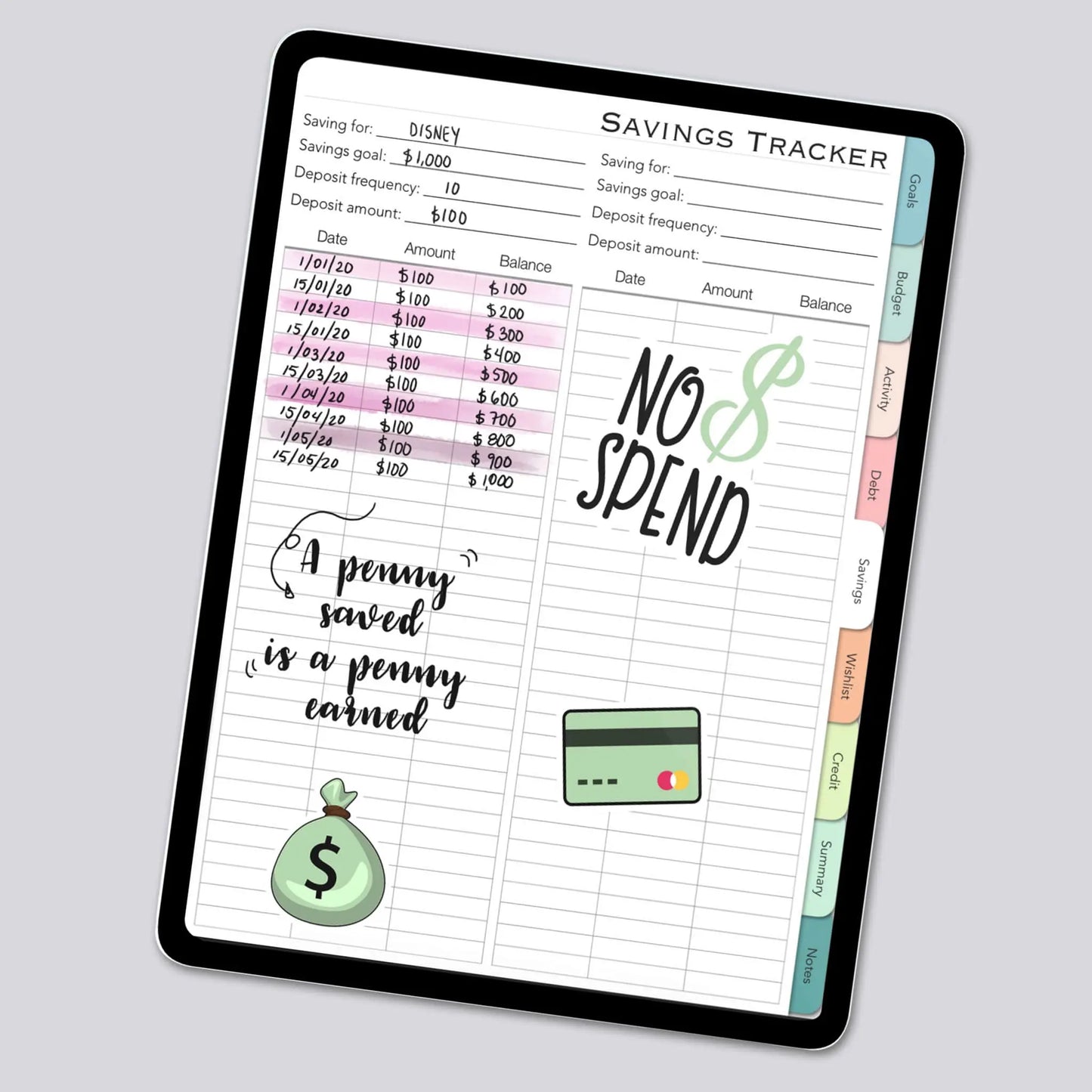 cute digital stickers for budget planner
