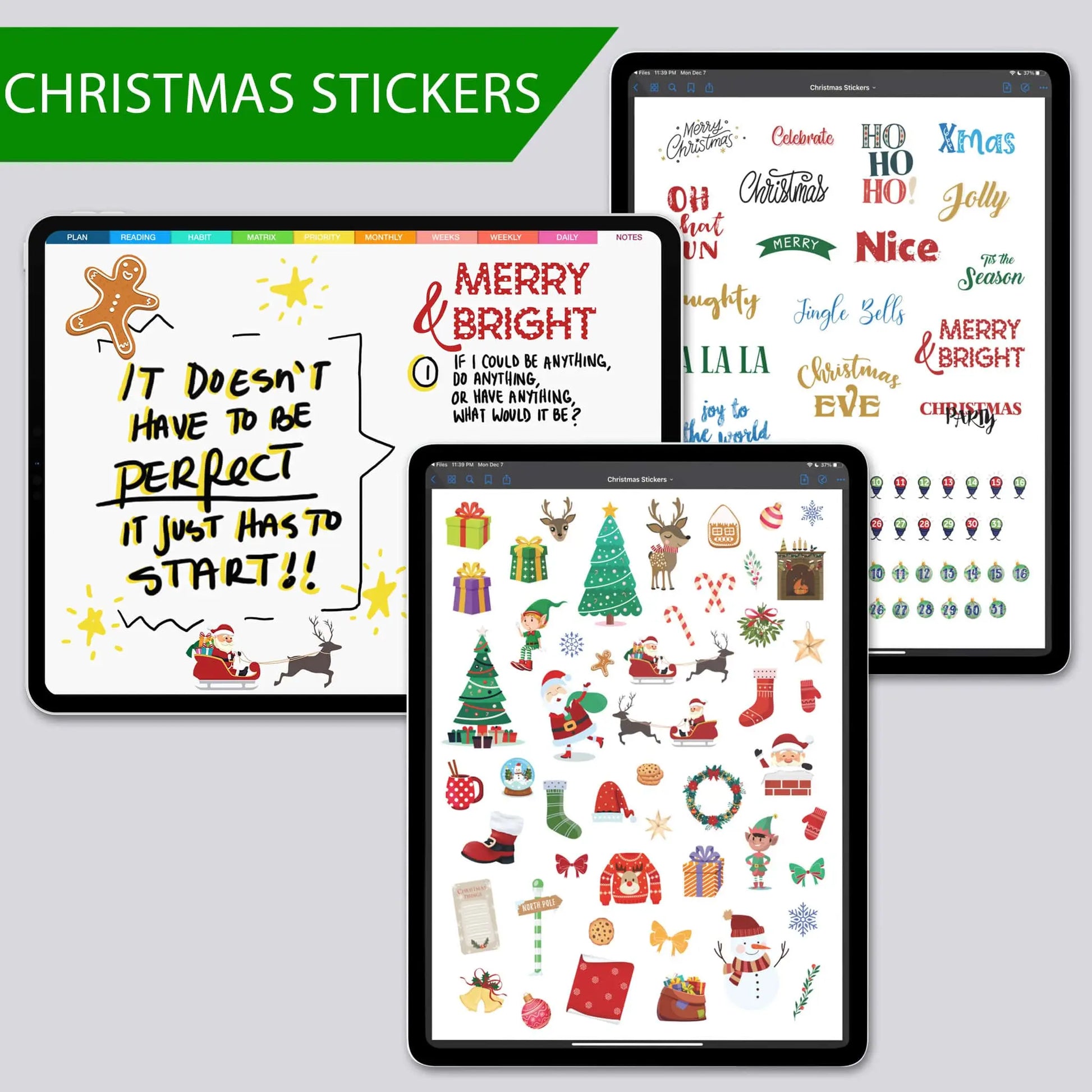 digital stickers christmas theme