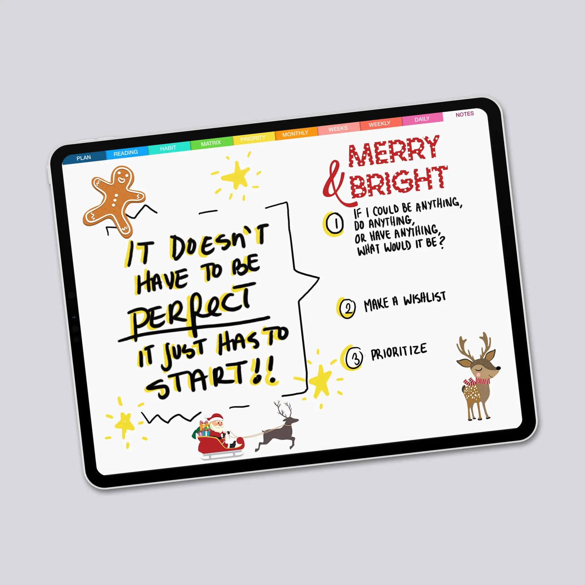 digital planner stickers christmas theme