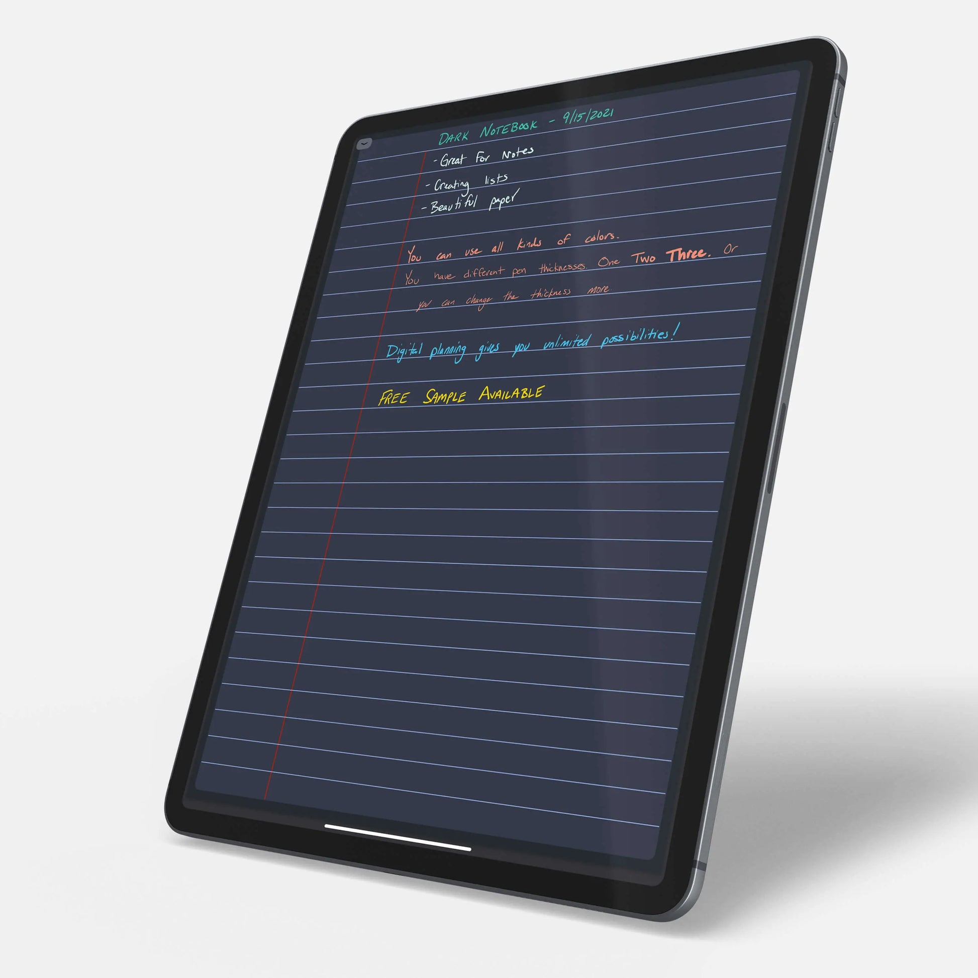 digital notebook lined notepad