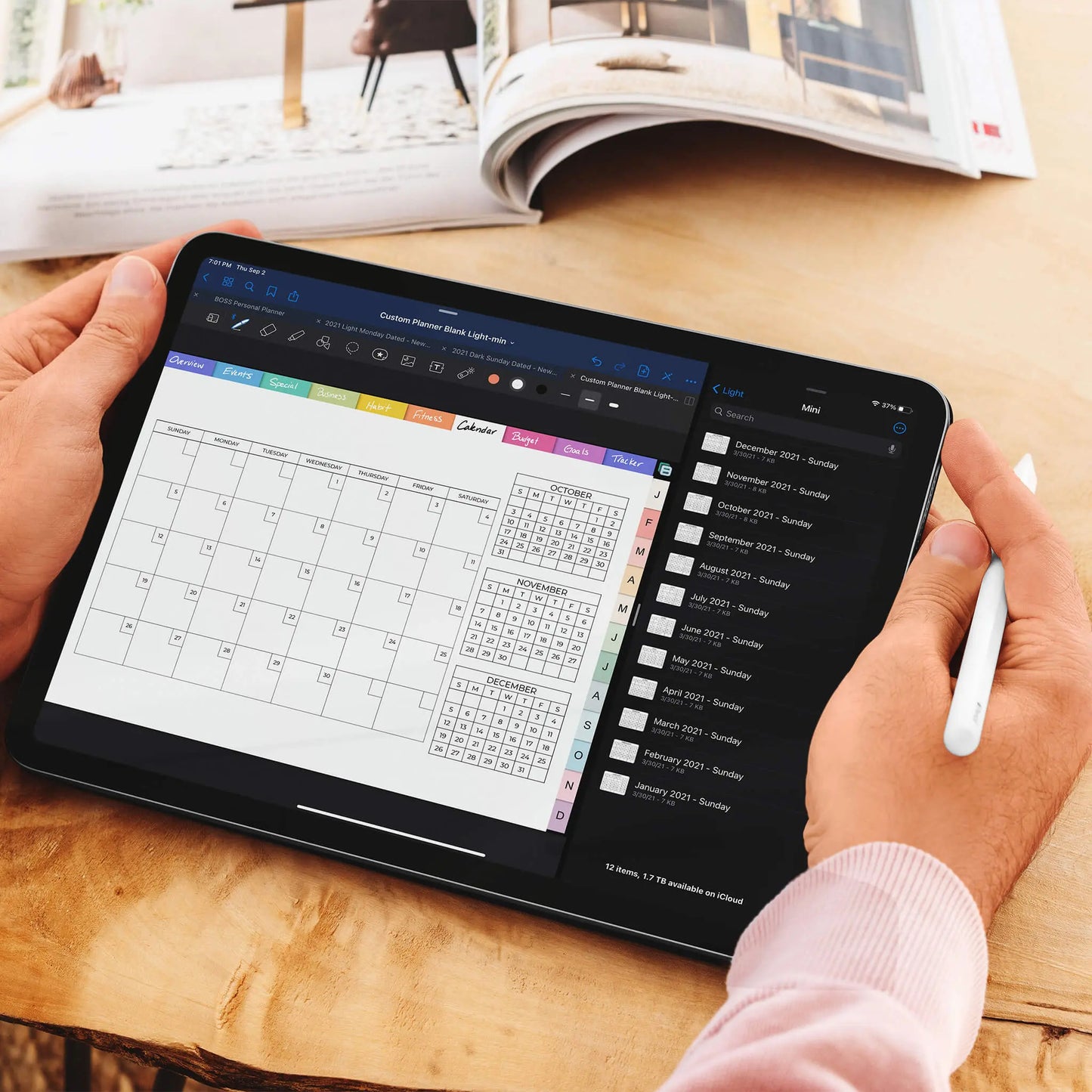 digital custom planner calendar inserts