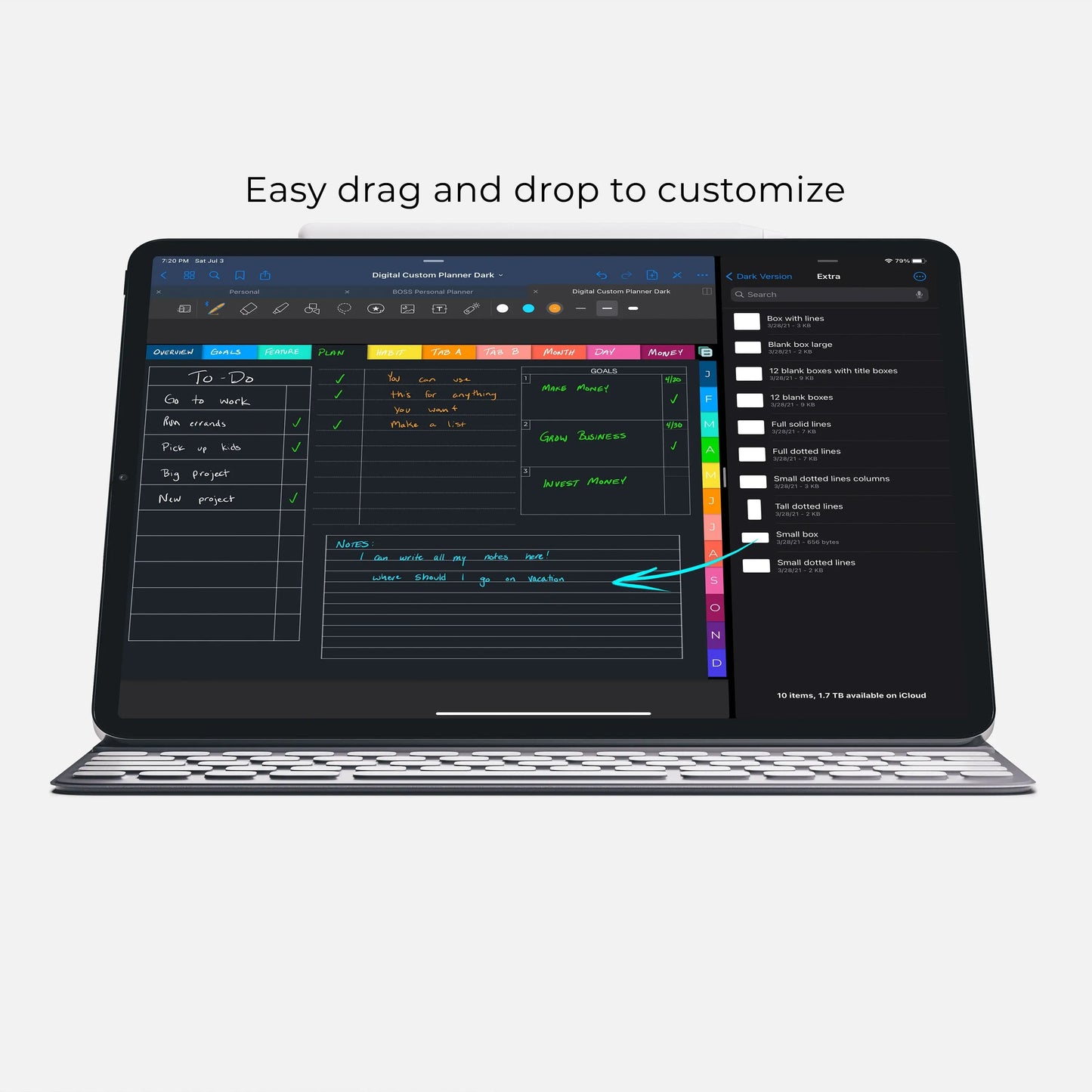 customizable digital planner example