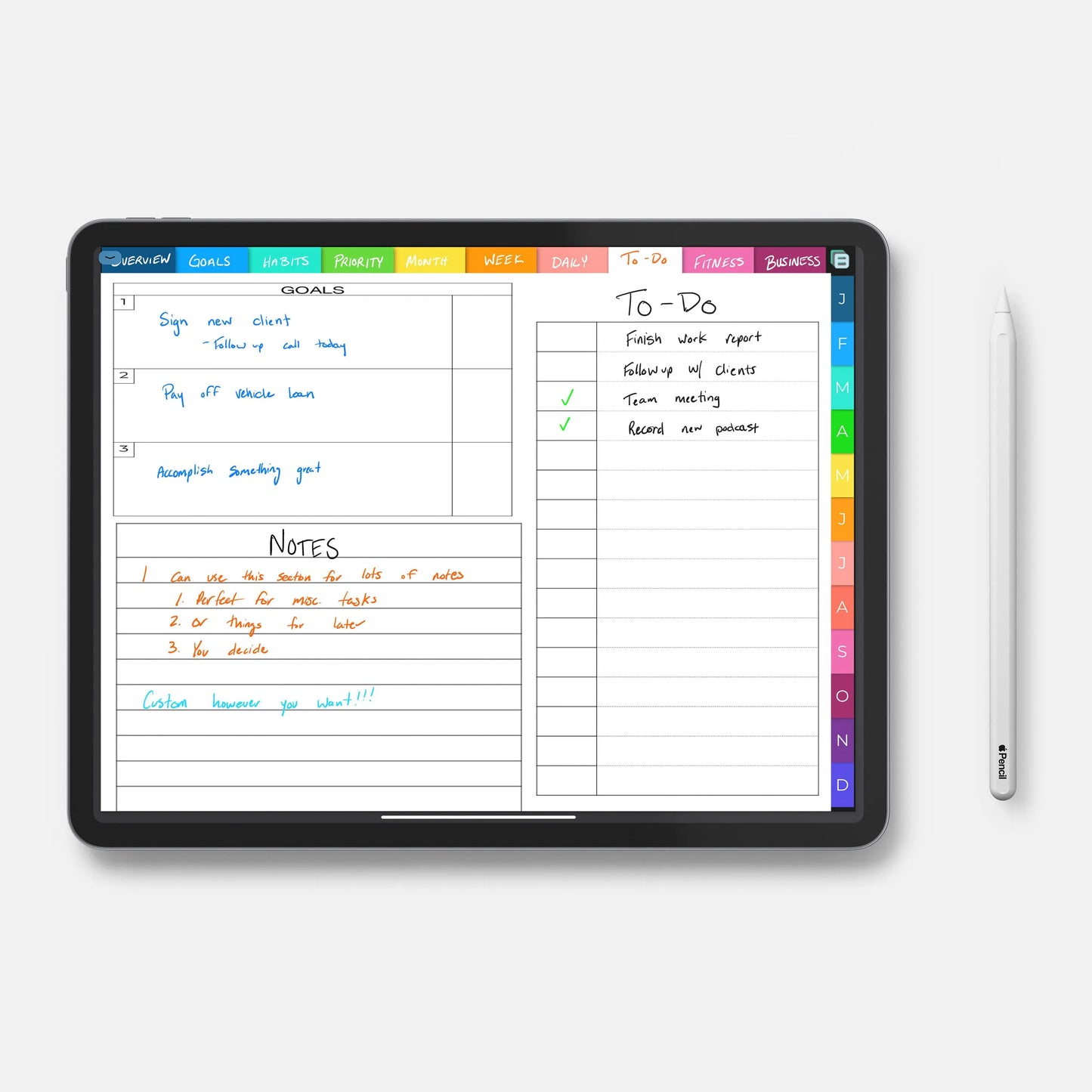 custom digital planner template example