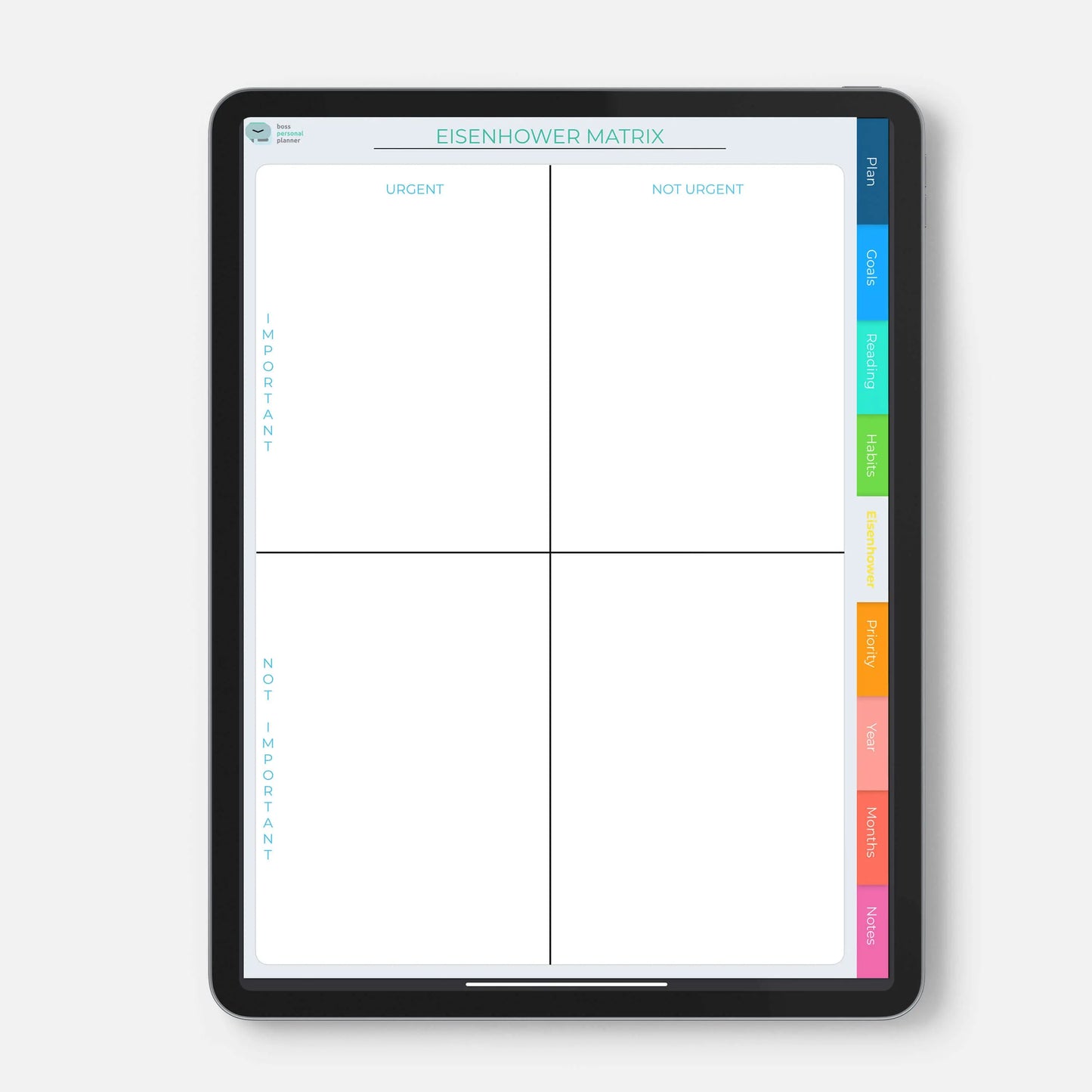 digital planner eisenhower matrix