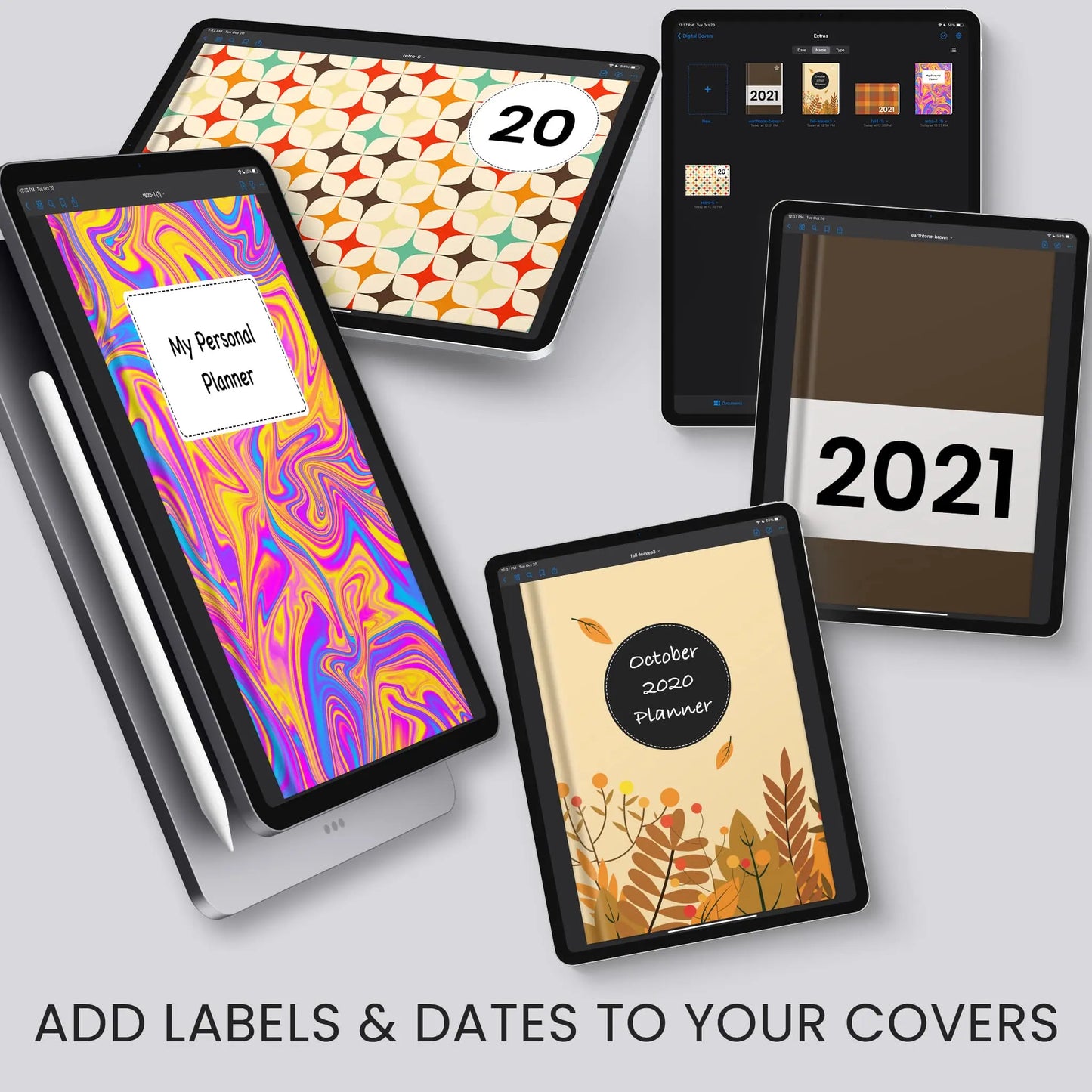 digital planner cover pack fall theme