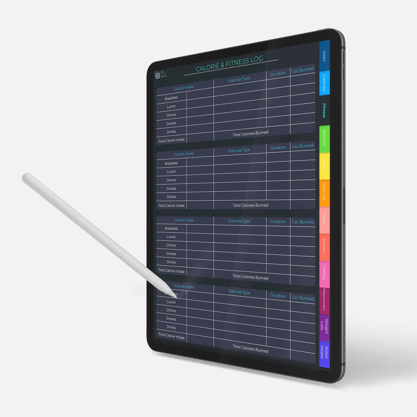 digital fitness journal calorie and fitness log