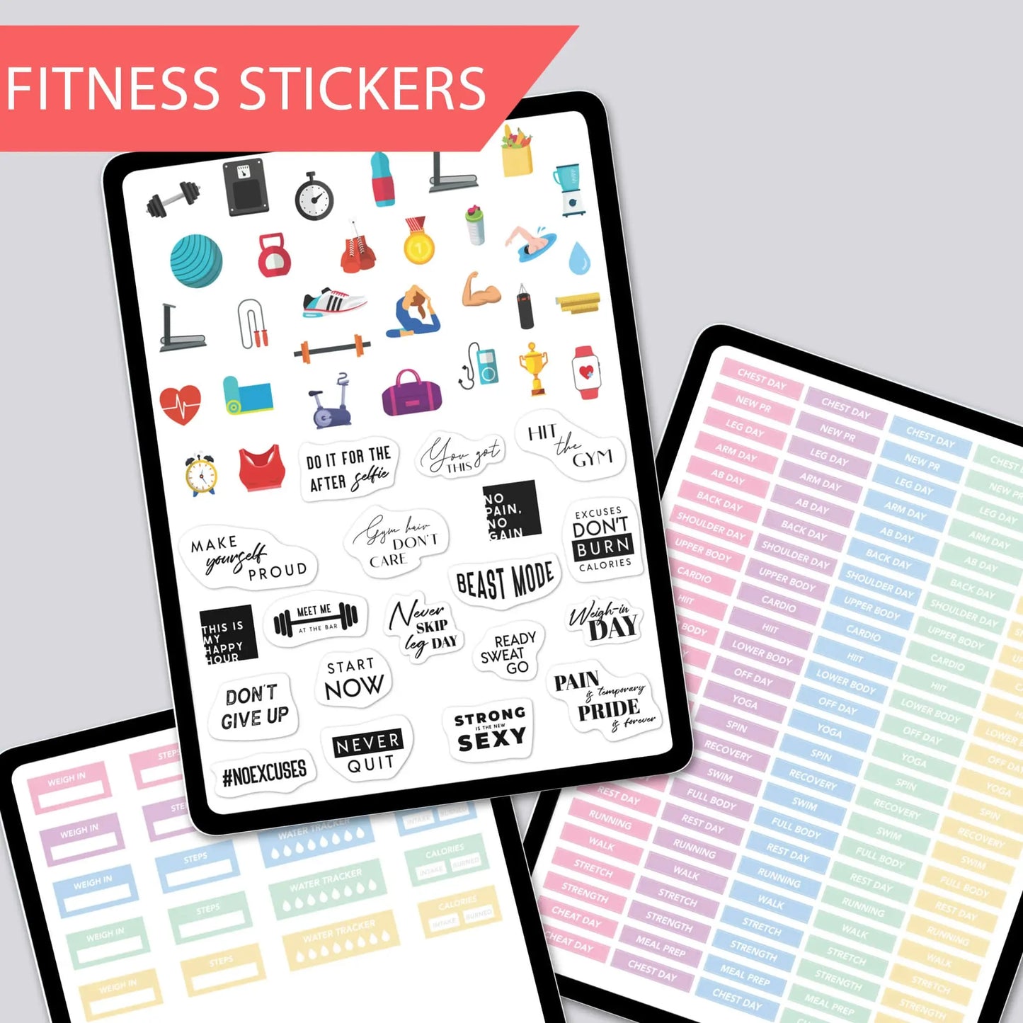 digital stickers fitness theme