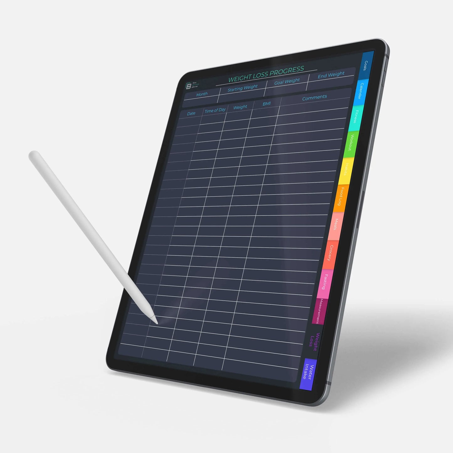 digital planner weight loss progress tracker
