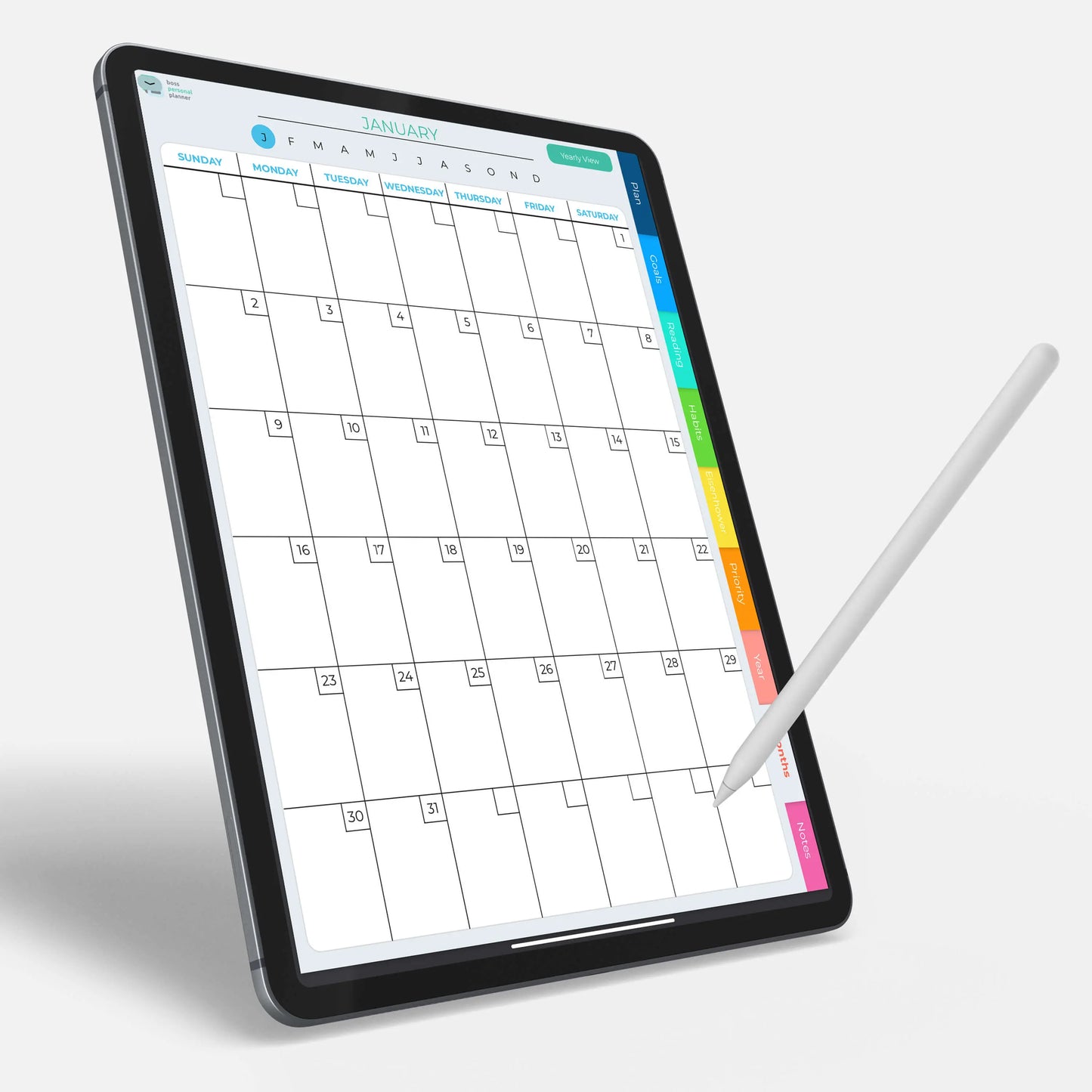 digital weekly planner monthly calendar