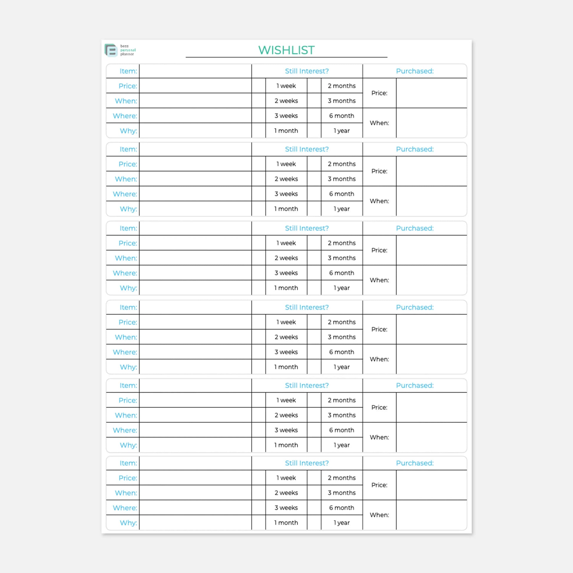 wishlist page