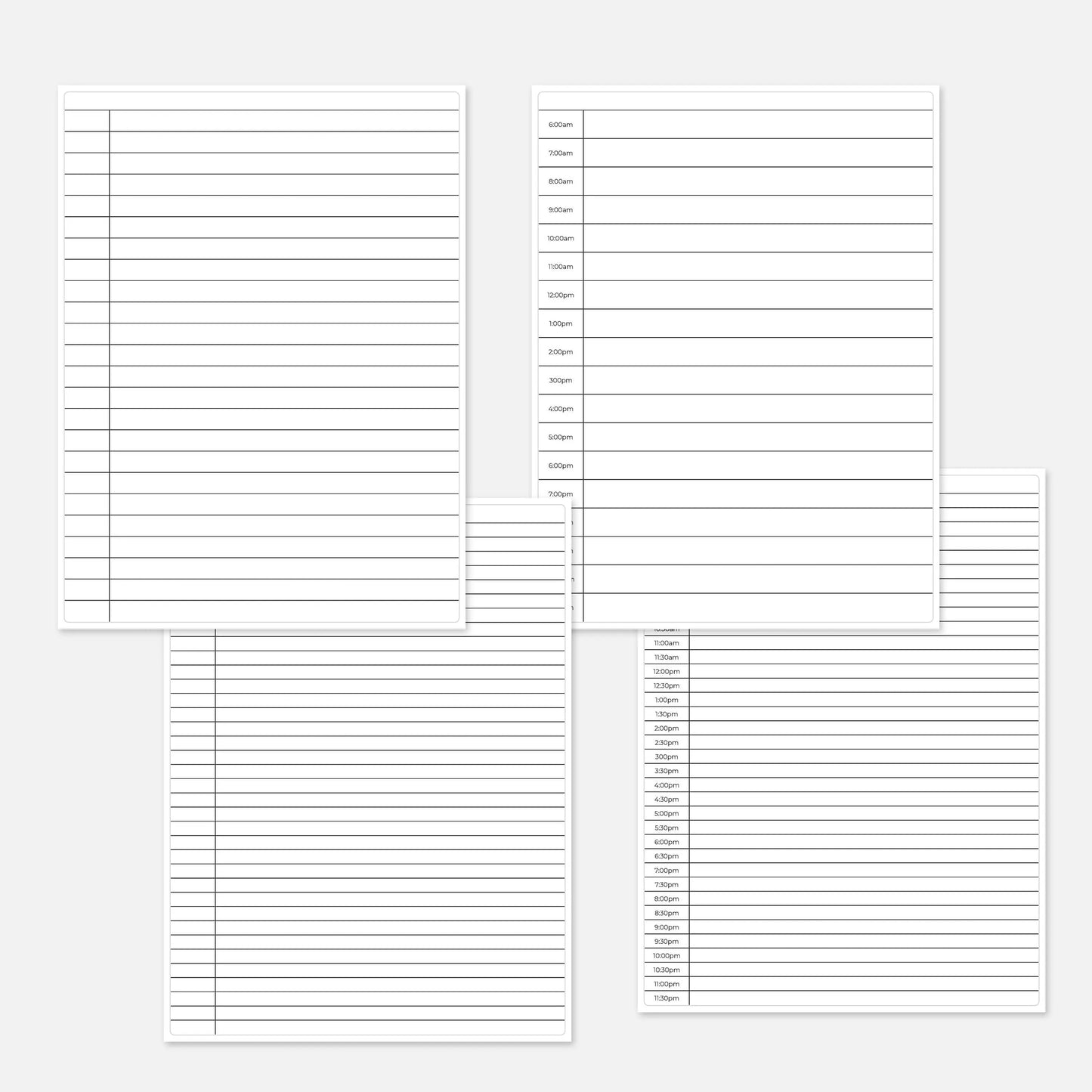 printable bullet journal and notebook