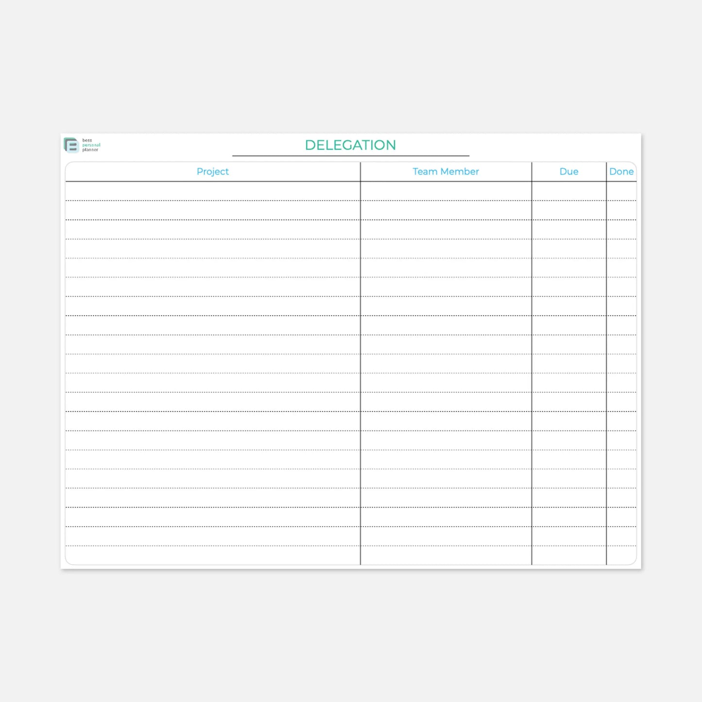 printable business planner delegation manager