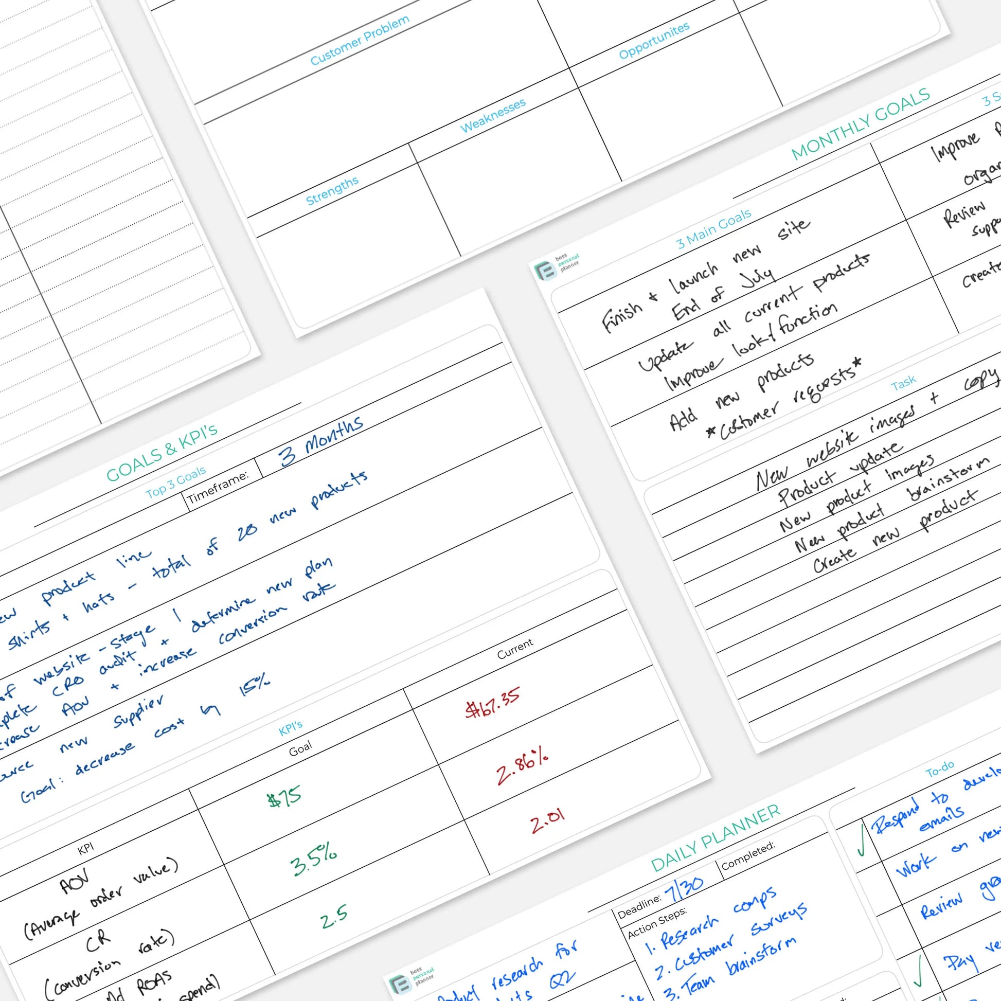 business printable planner pages