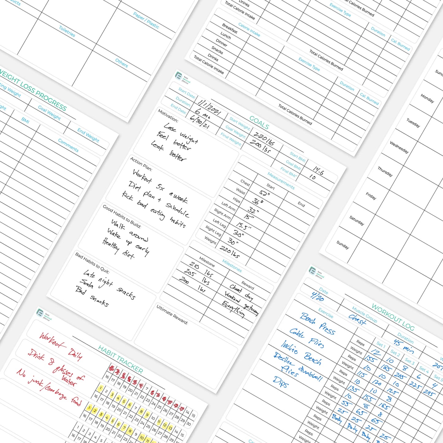 goal setting printable planner