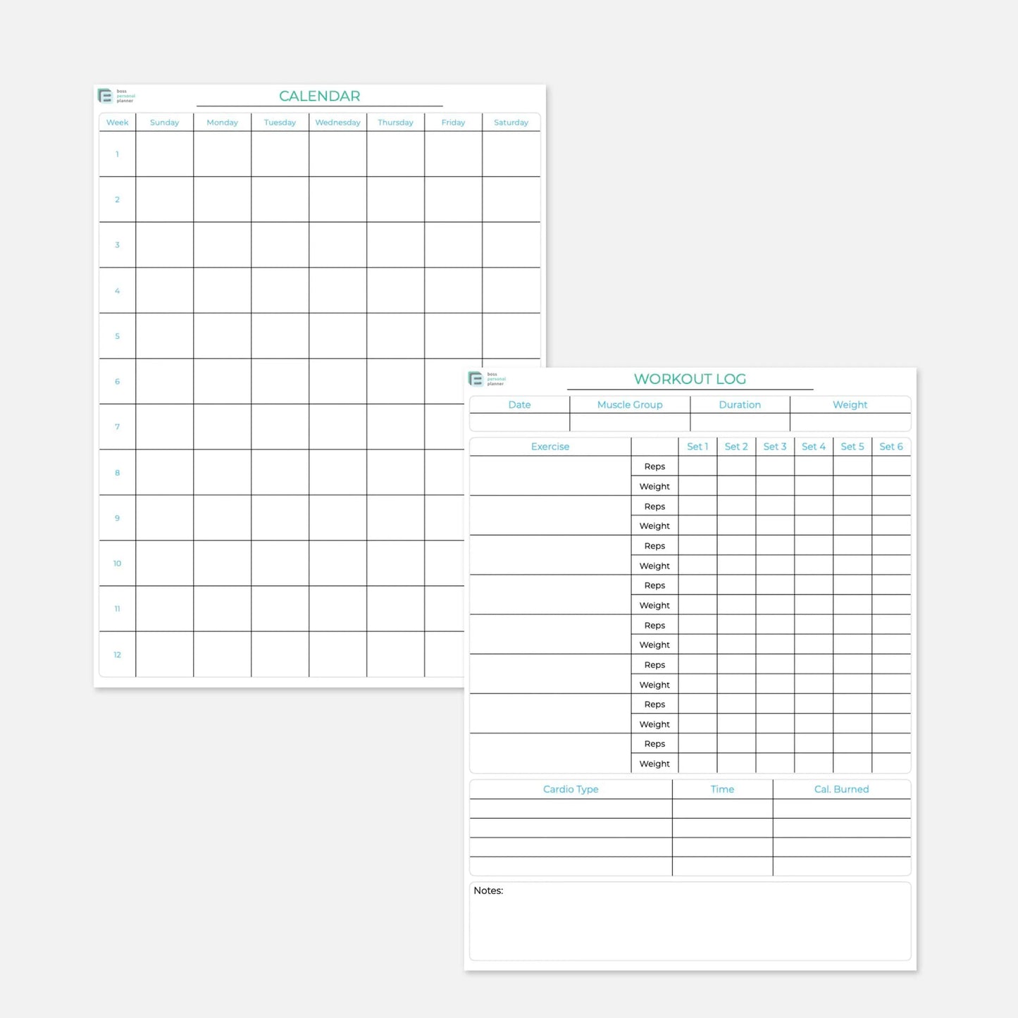 digita life planner workout log