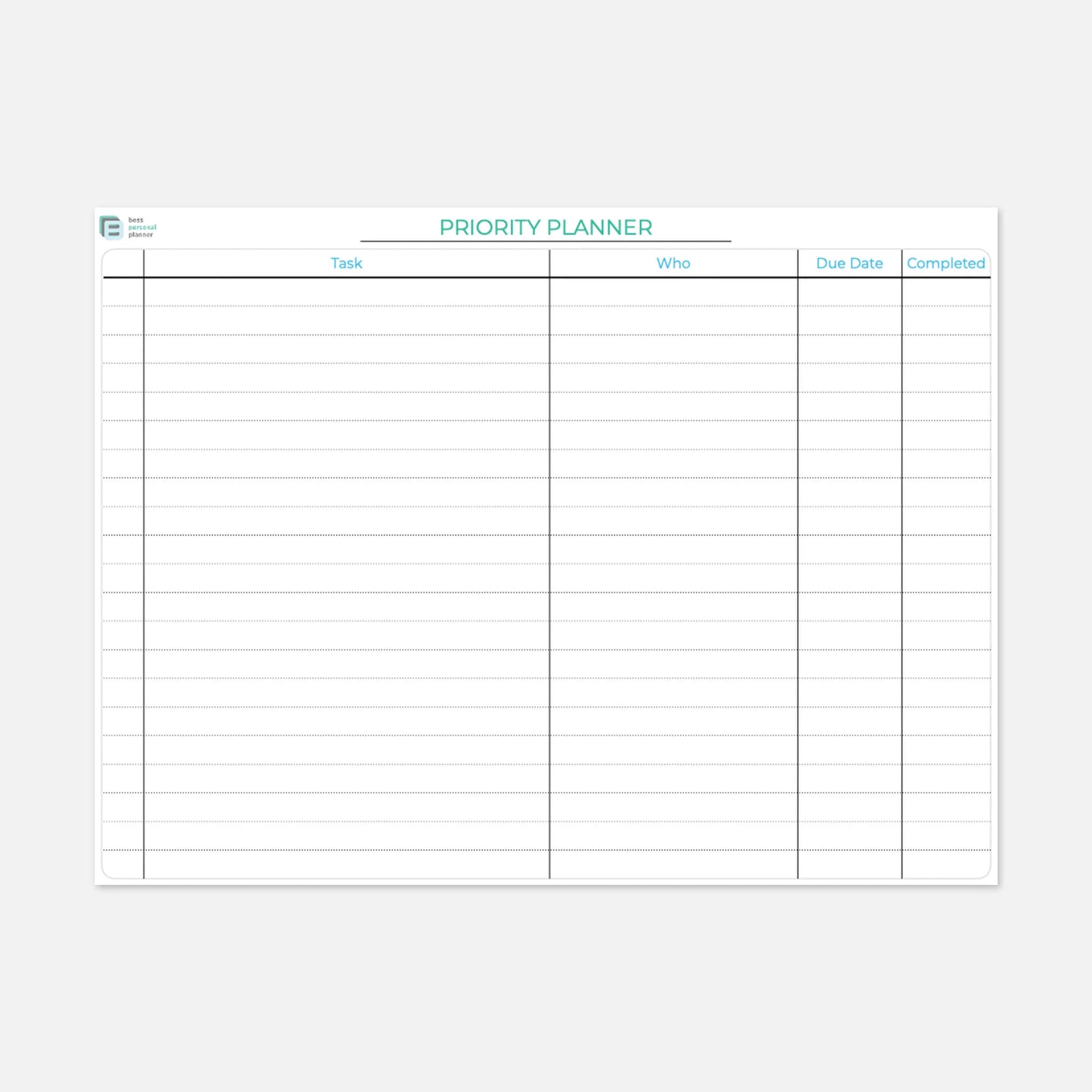 printable priority planner