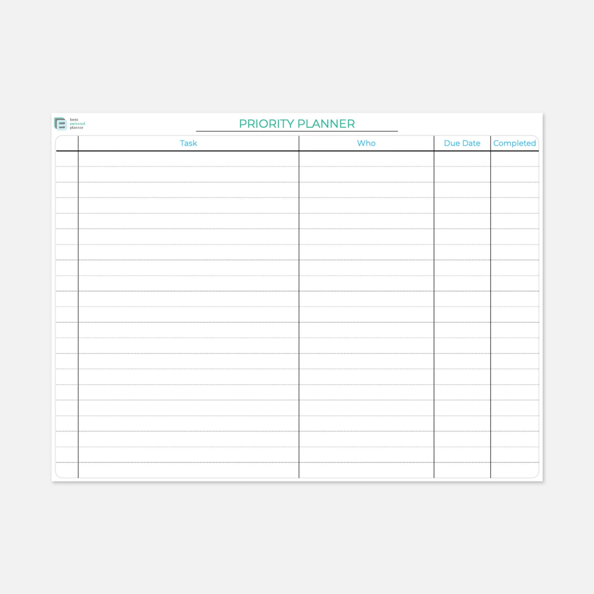 printable priority planner