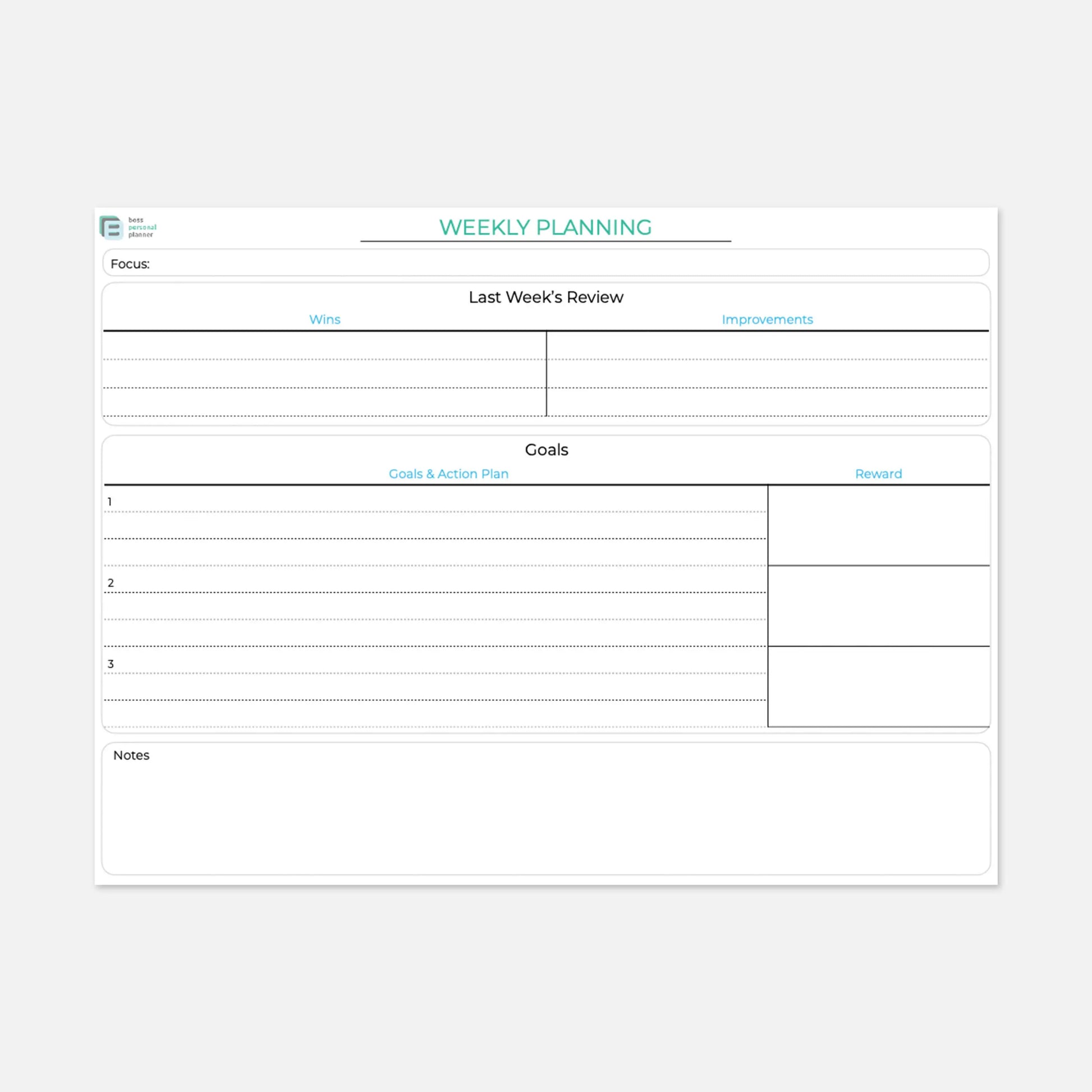 weekly planning template
