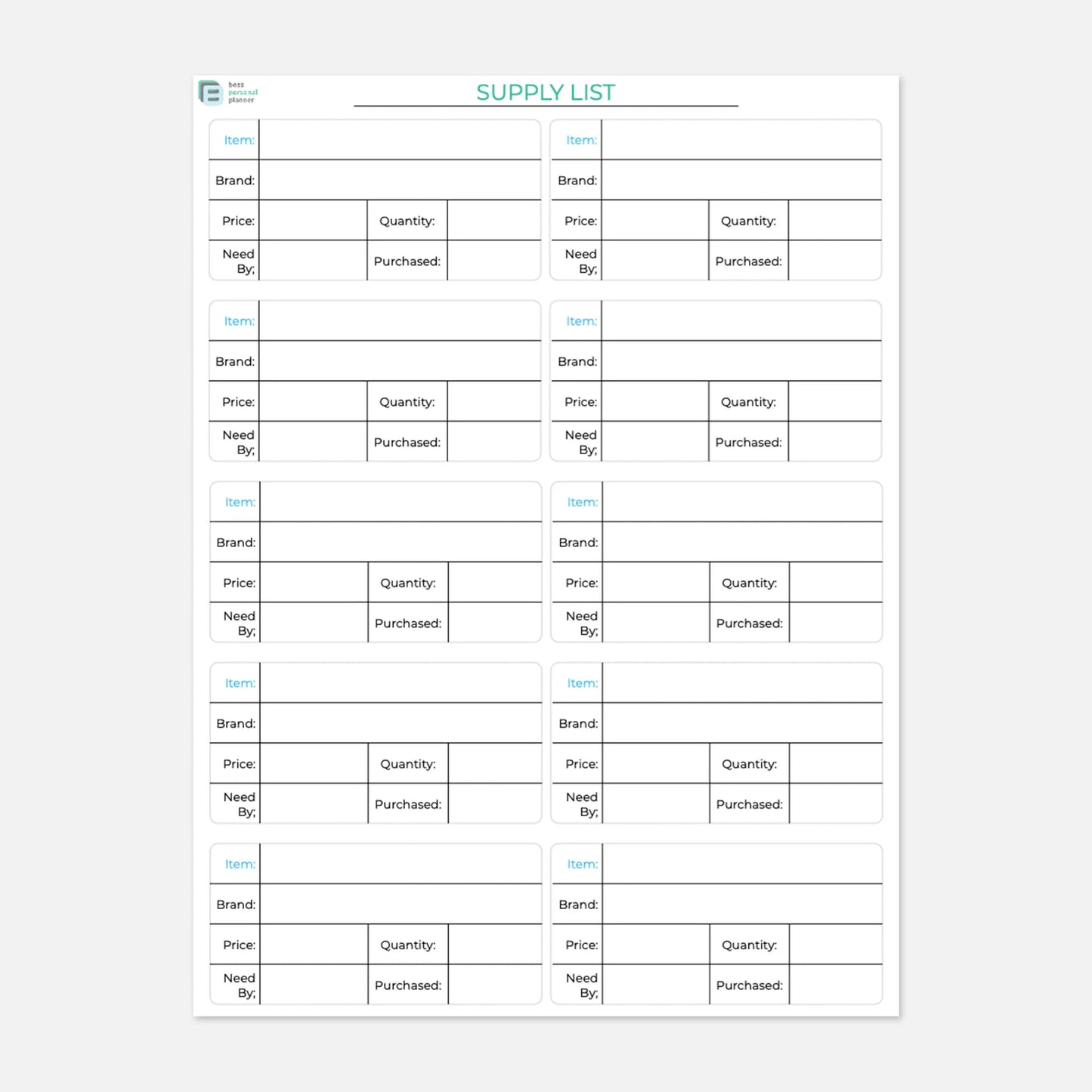 printable student planner supply list
