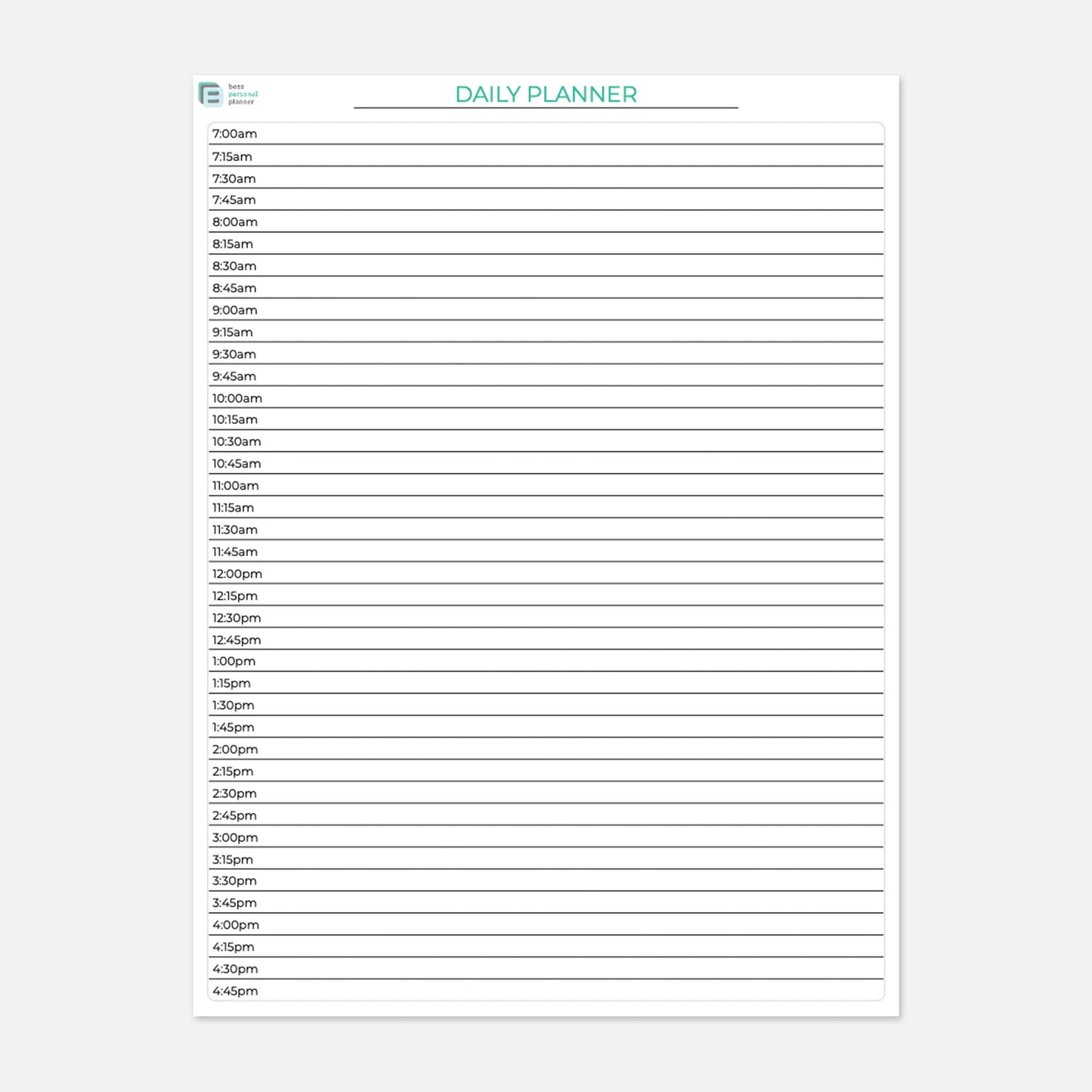 printable teacher planner daily schedule