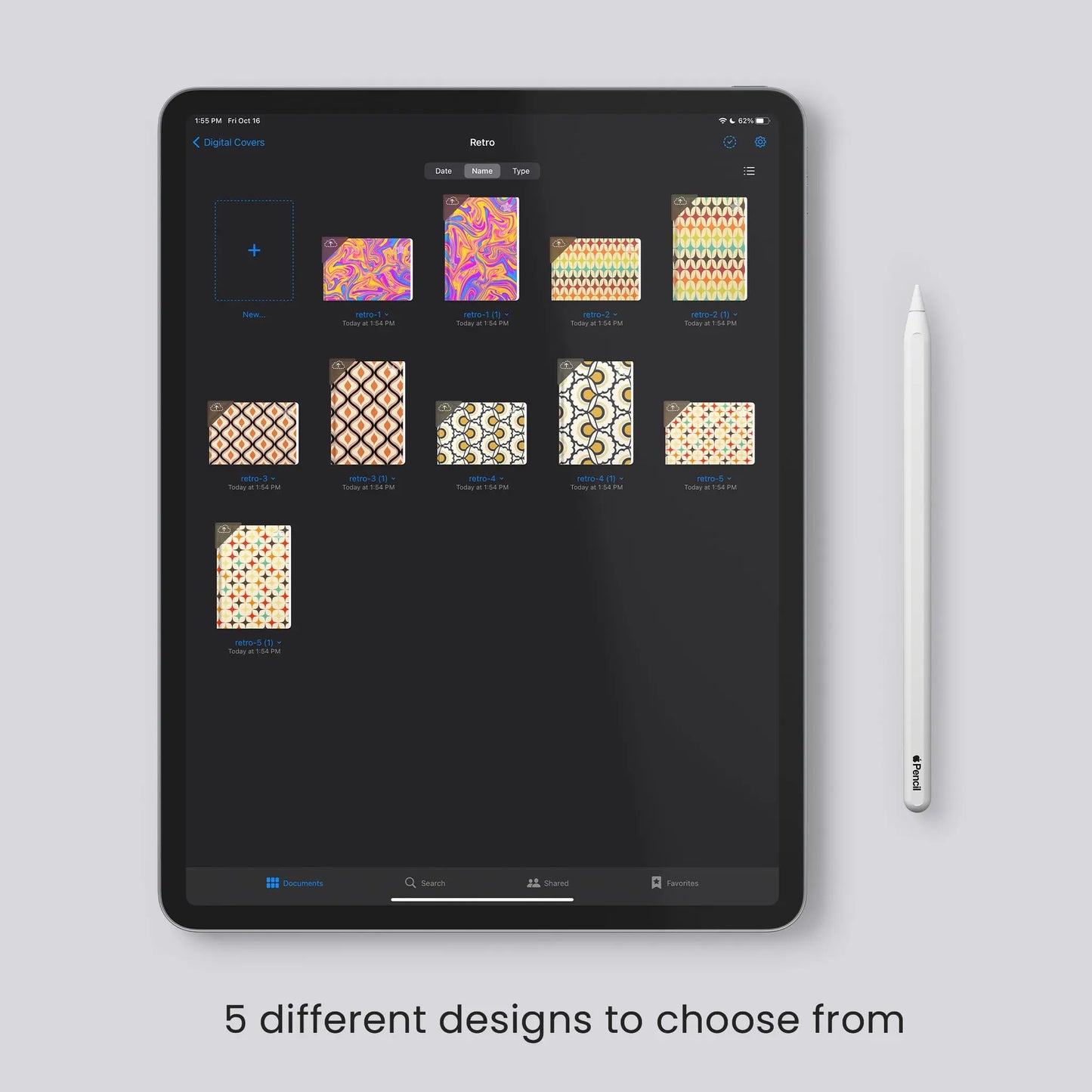 digital planner cover pack retro style