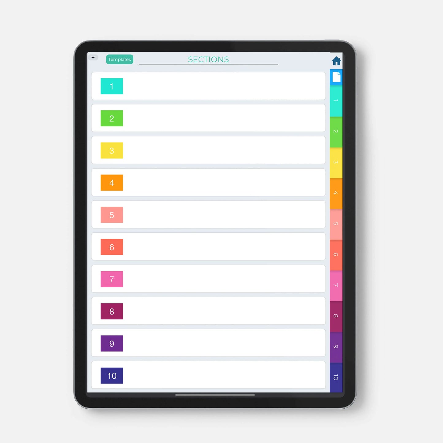 digital bullet journal navigation page