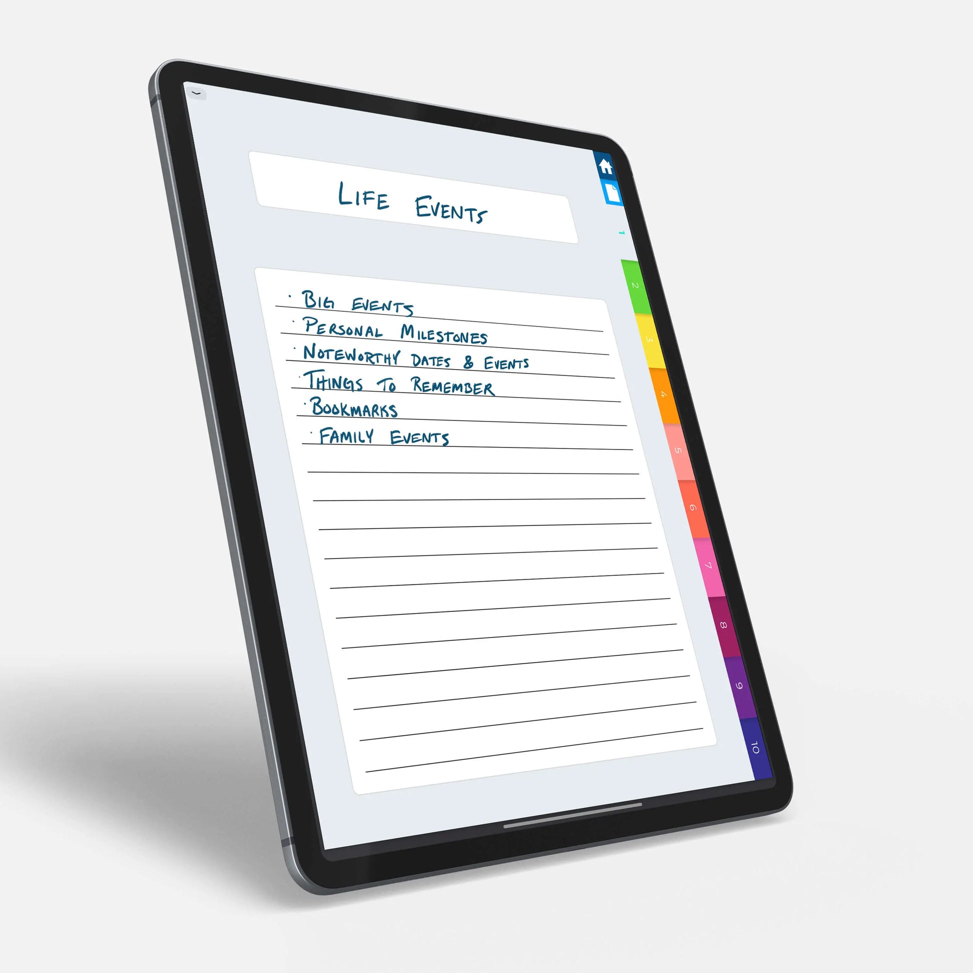 digital bullet journal navigation
