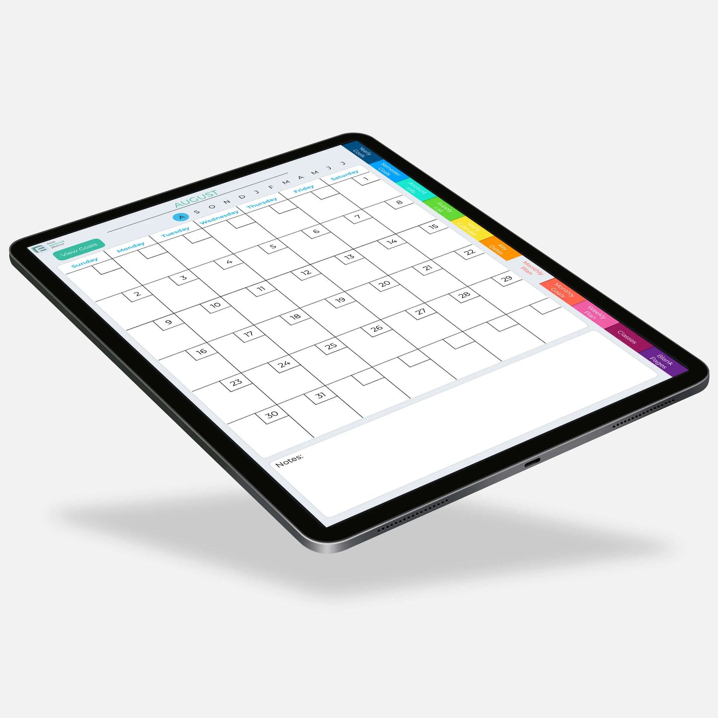 digital student planner monthly schedule