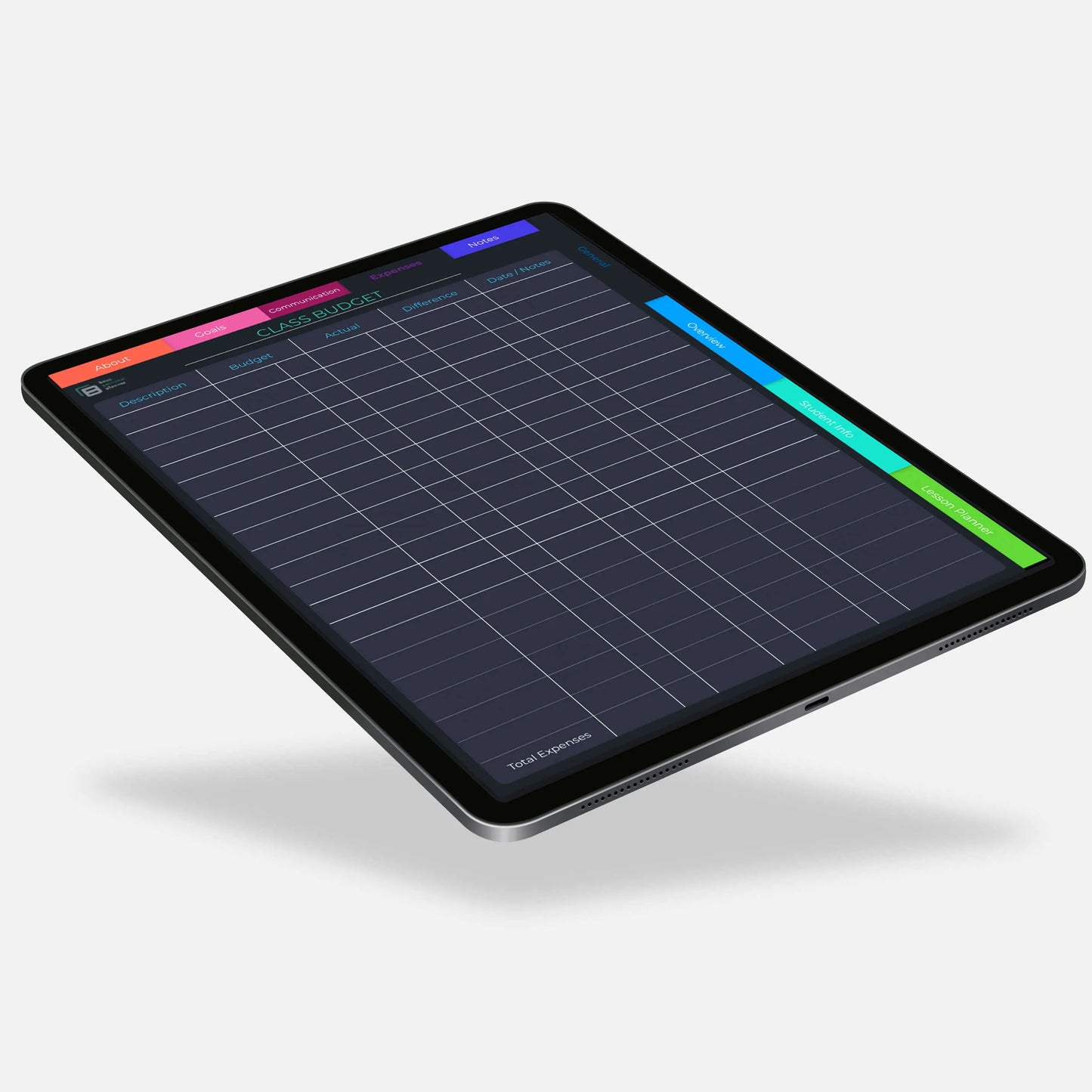 digital teacher planner budget tracker