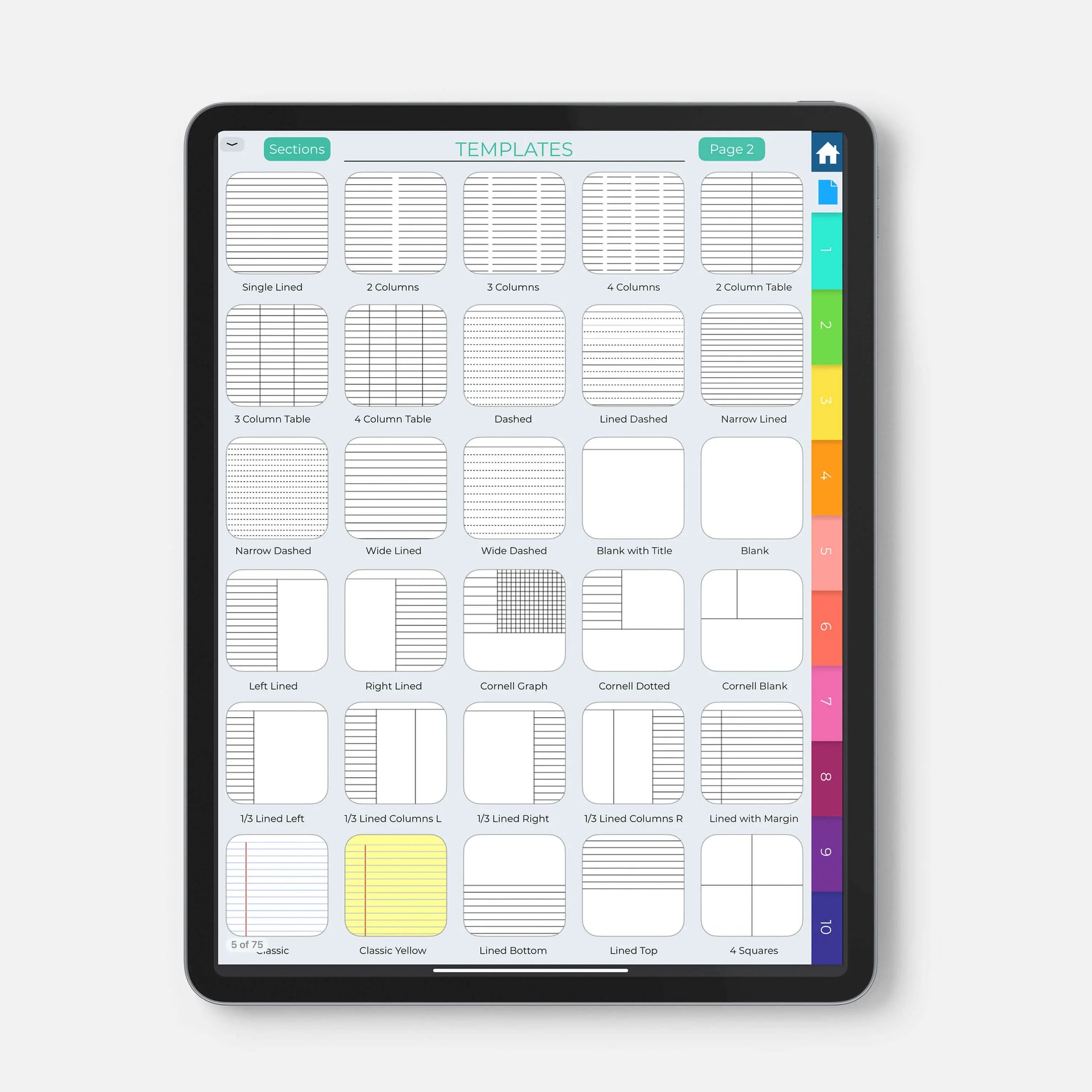 digital bullet journal page templates