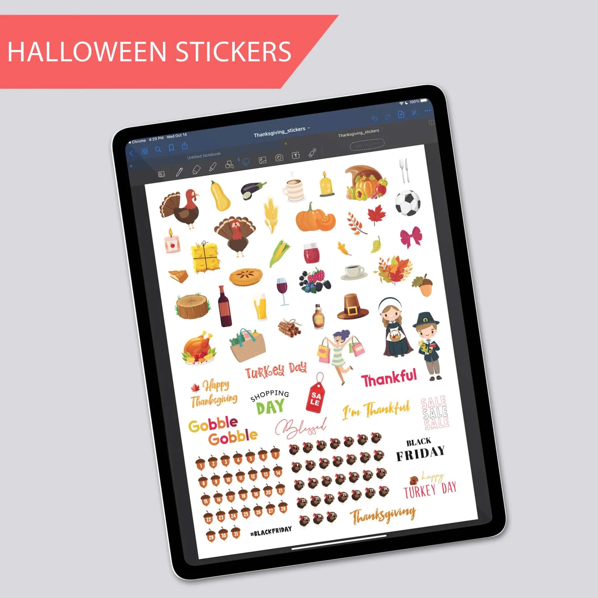 Digital Thanksgiving Stickers