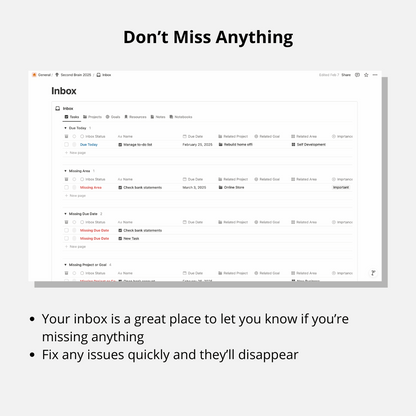 Notion Second Brain Template