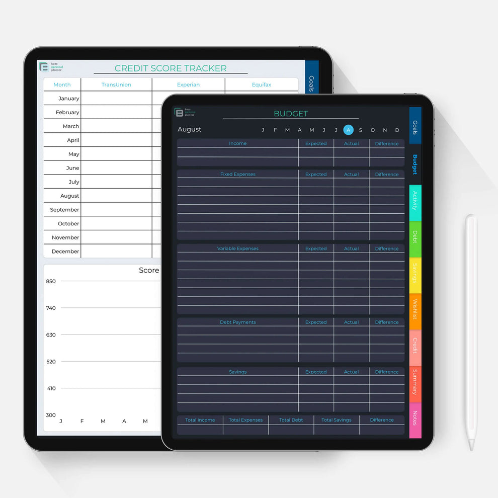 Digital Budget Planner for iPad - Personal Finance Tracker Template ...