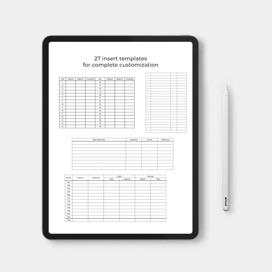 digital budget planner inserts for customizable planner