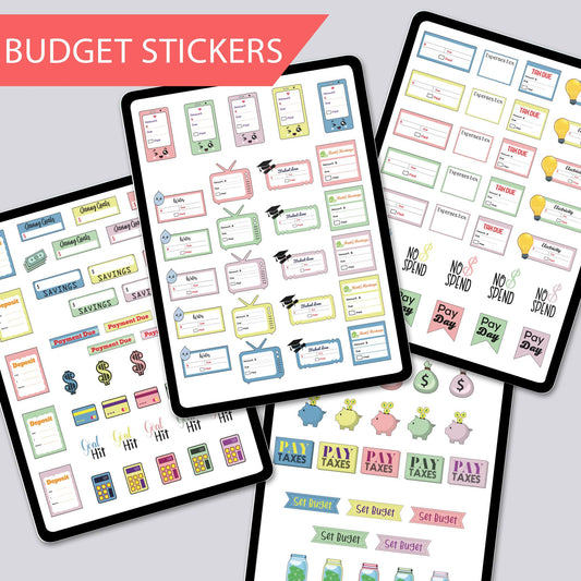 digital budget planner stickers