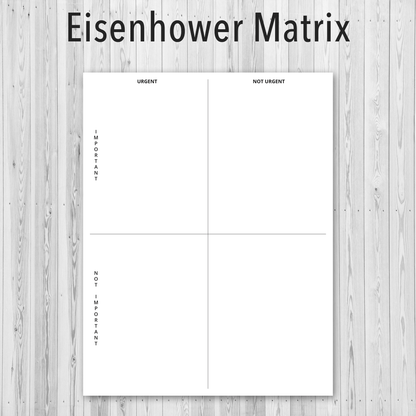 Printable PDF Personal Planner, Eisenhower Matrix