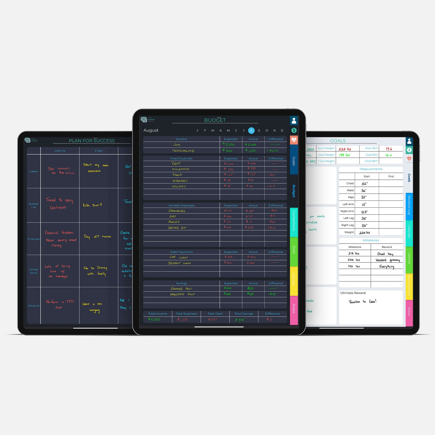 Digital Life Planner 3 planner view examples