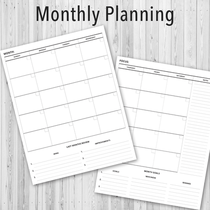 Printable PDF Personal Planner, Monthly Planning