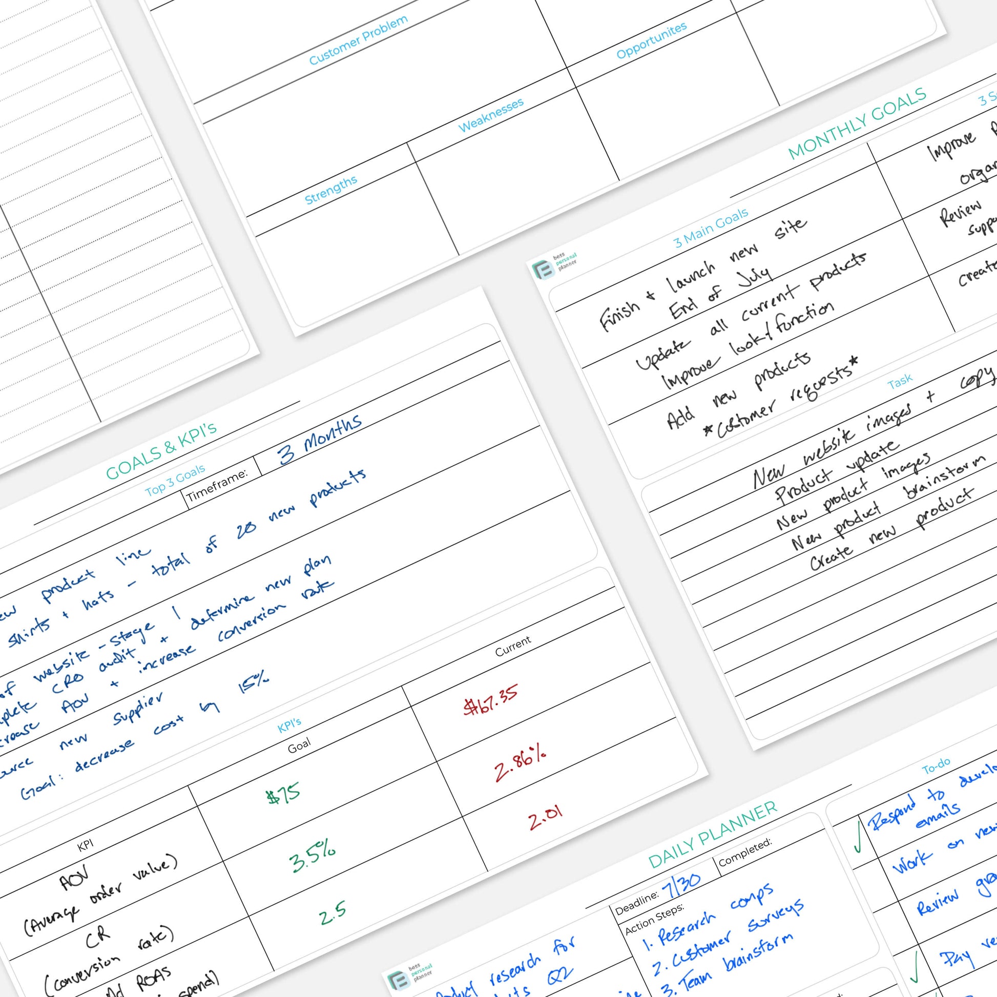 business printable planner pages